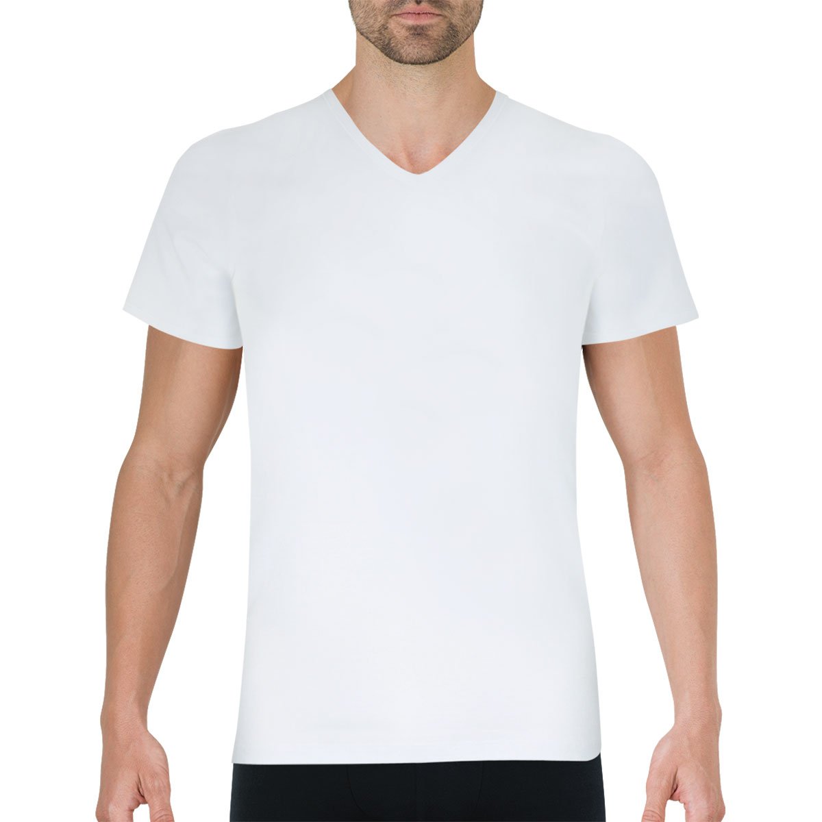 Premium pure cotton V-neck T-shirt EMINENCE White