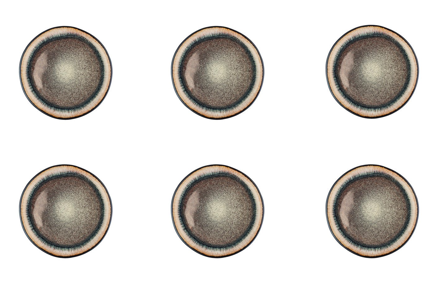Iris Plate ø21.5cm - 6 pieces - Wild Brown BJORN Brown