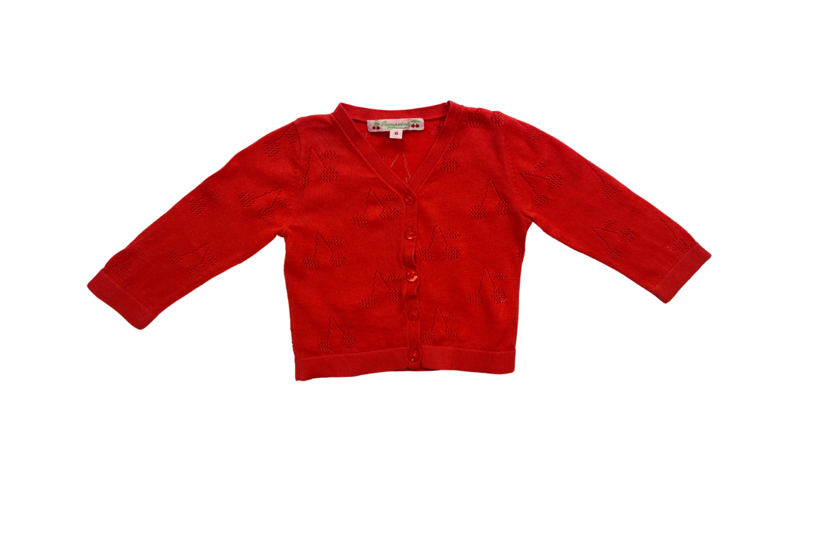 Red Baby Cardigan - 6 months BONPOINT - Seconde Main Red
