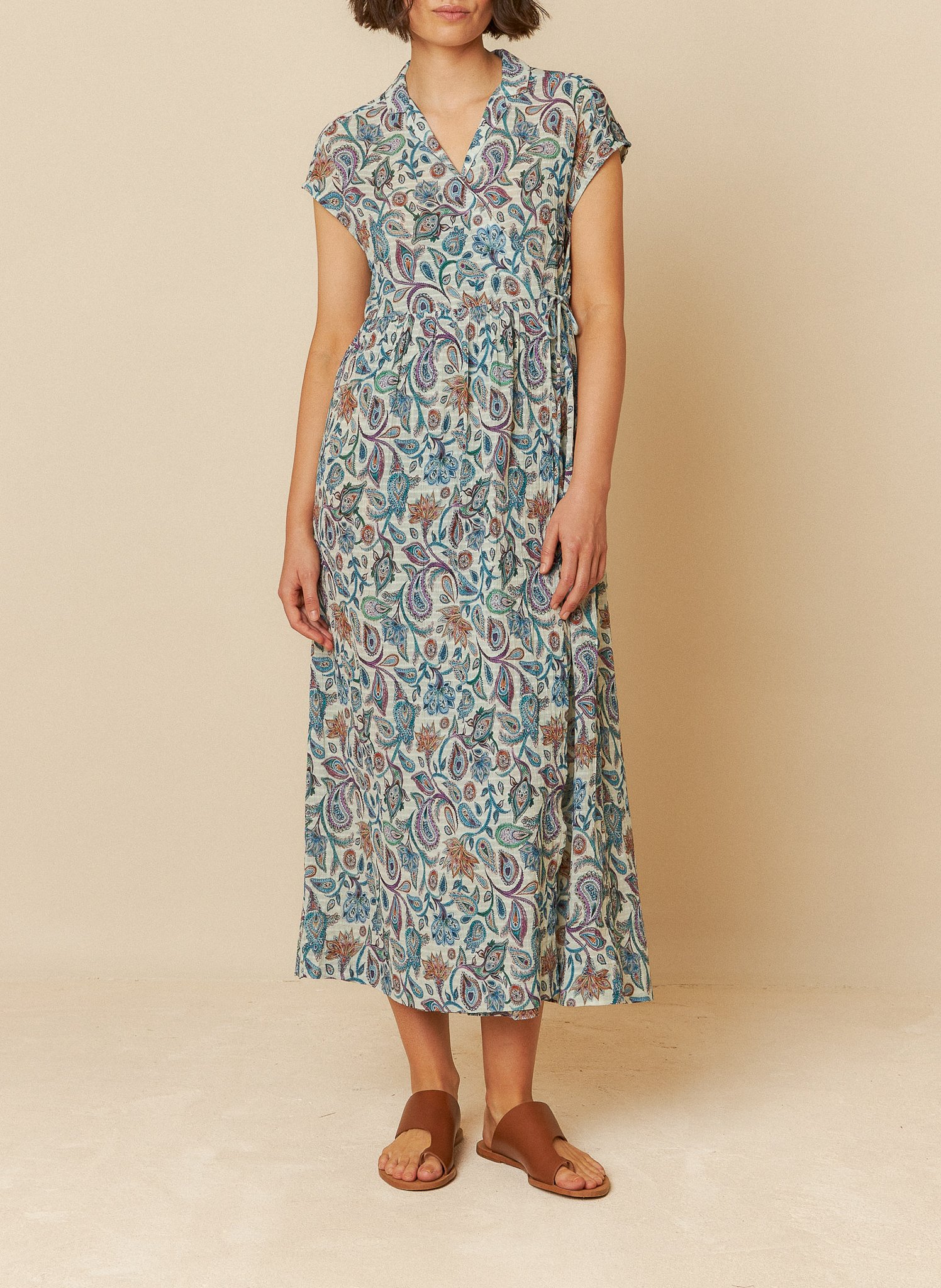 Bedrucktes Midikleid aus Bio-Baumwolle INDI & COLD Mehrfarbig