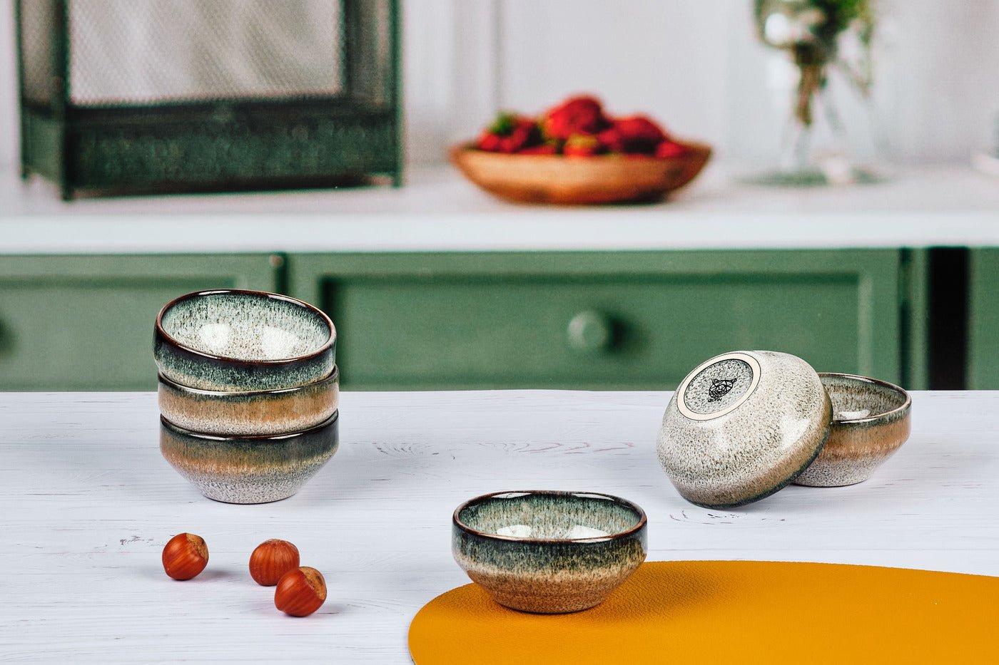 Stoneware bowl - 6 pieces BJORN Grey