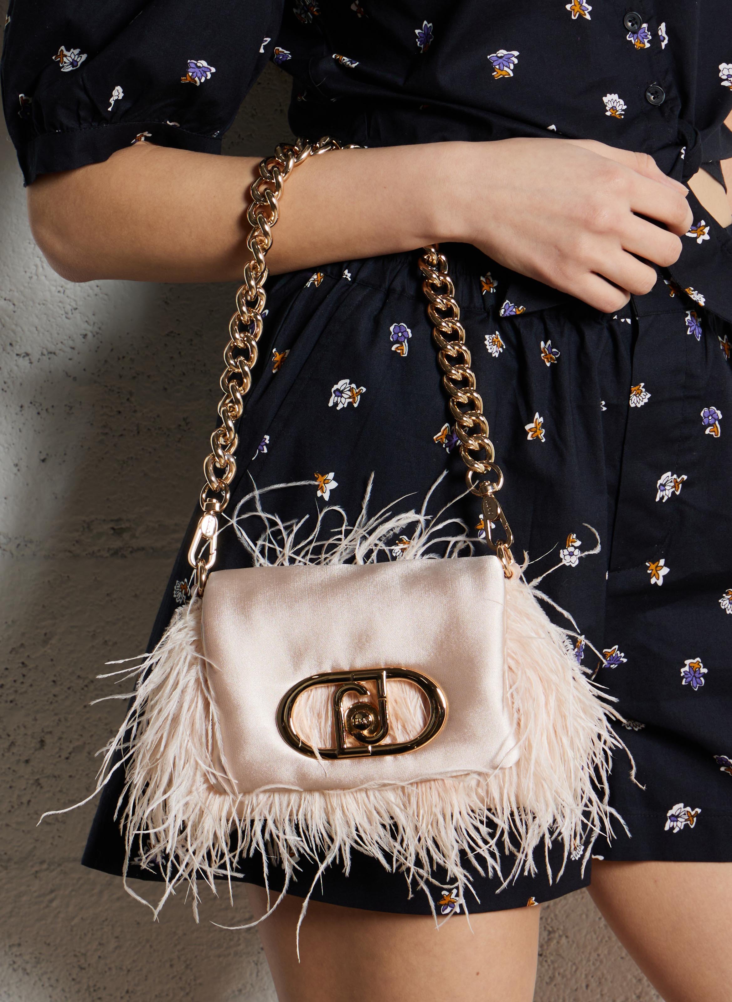 Sac porté épaule avec plume  LIU JO Rose