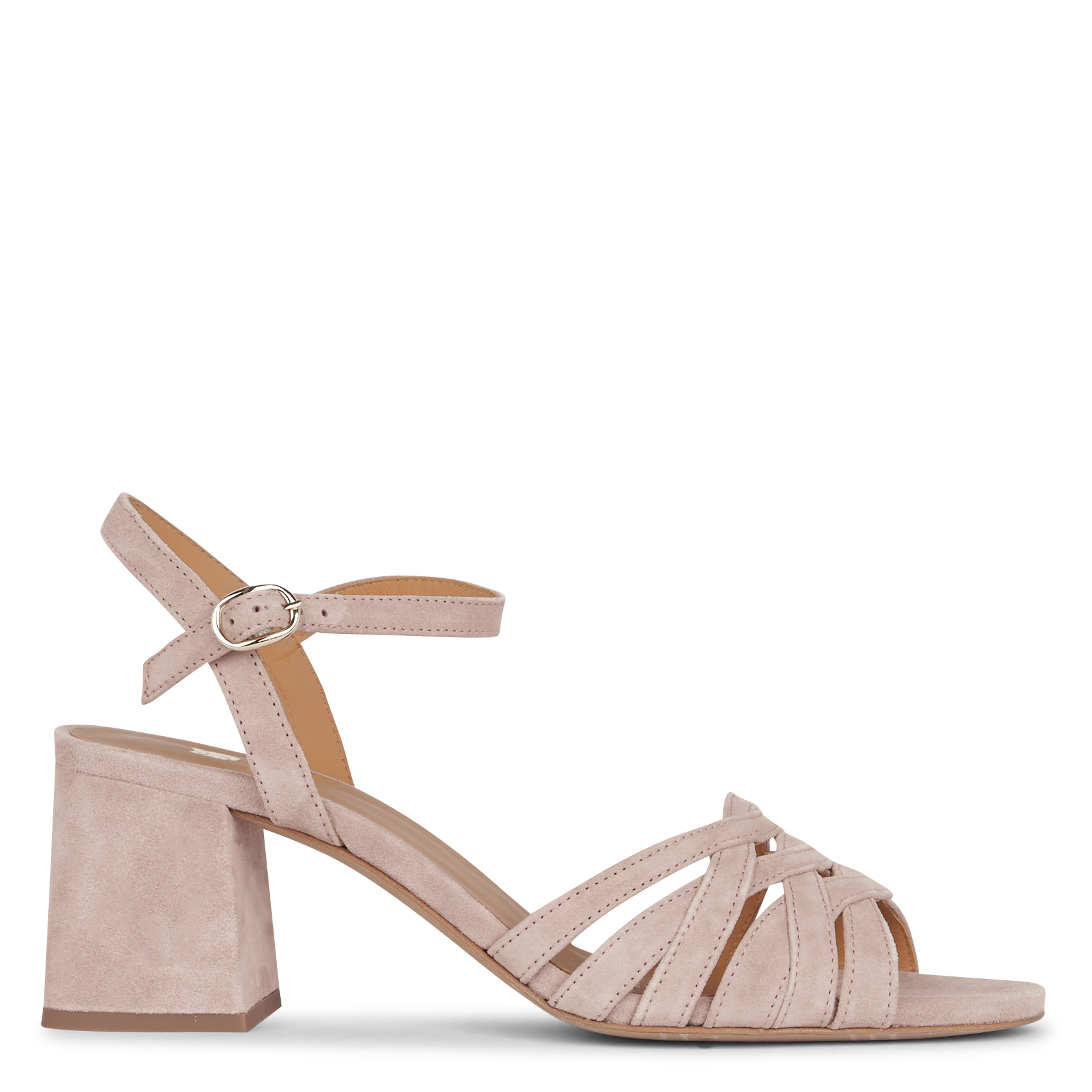 Heeled suede sandals BOBBIES Pink