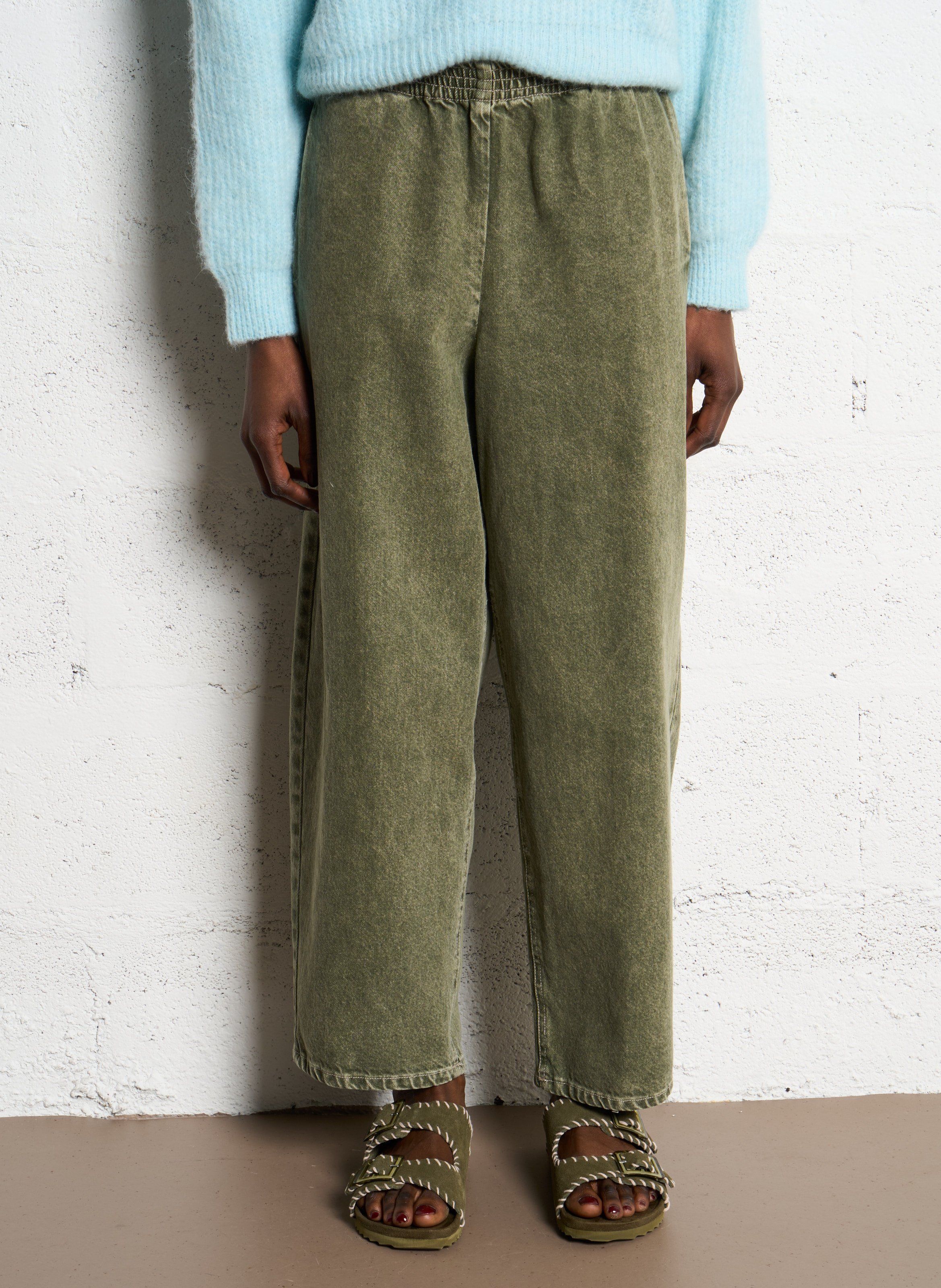 Cotton-blend wide-leg jeans AMERICAN VINTAGE Green