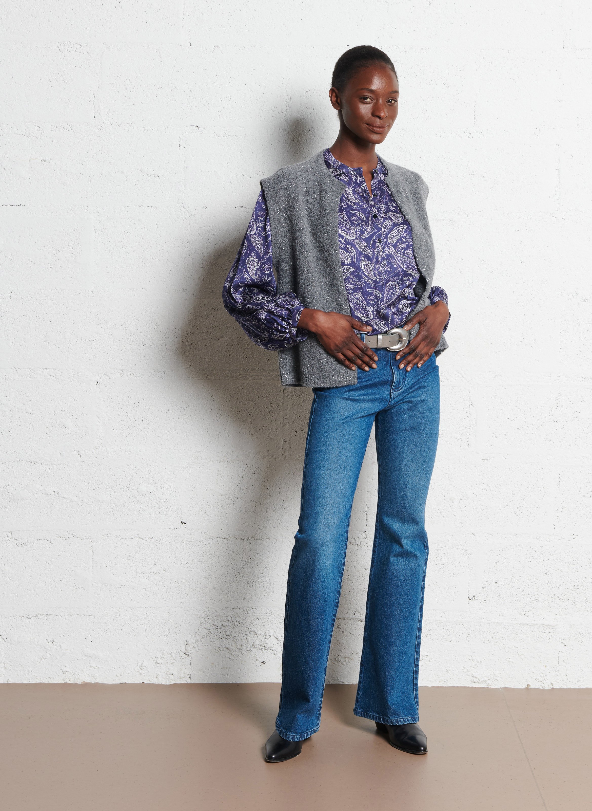 Sleeveless straight vest ONE STEP Grey