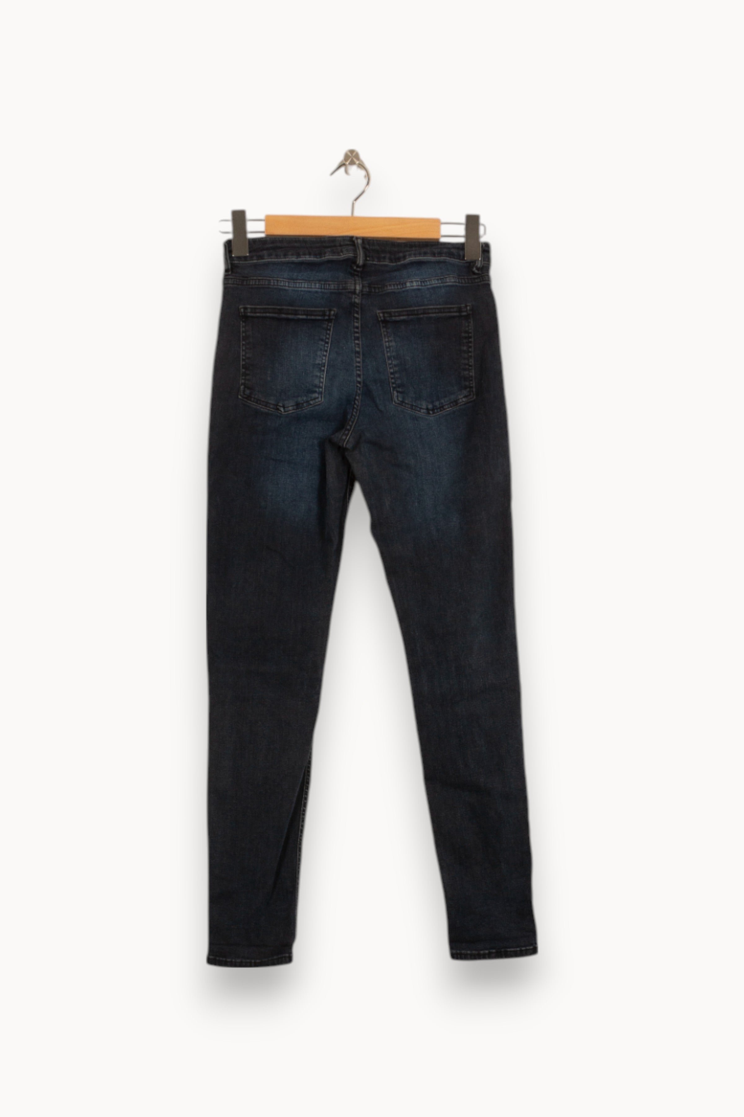 Cropped slim jeans with studs ACNE STUDIOS - Seconde Main Blue