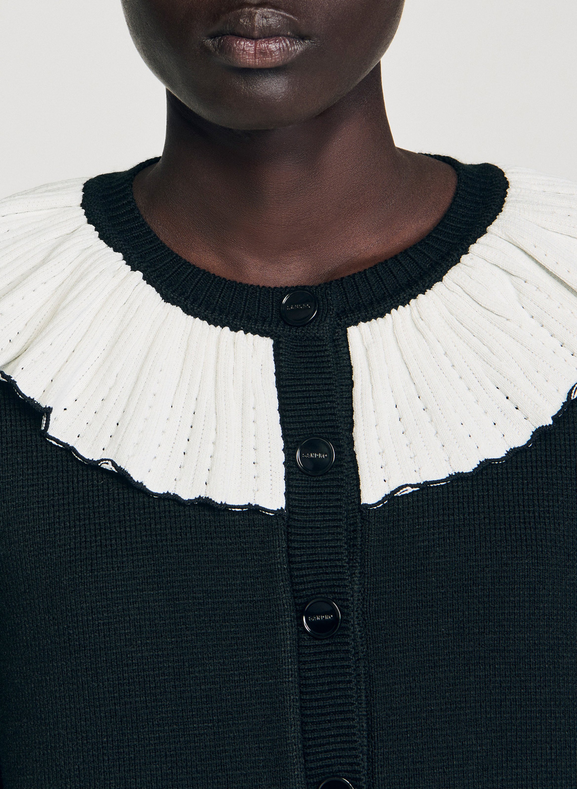 Gilet col rond  SANDRO Noir