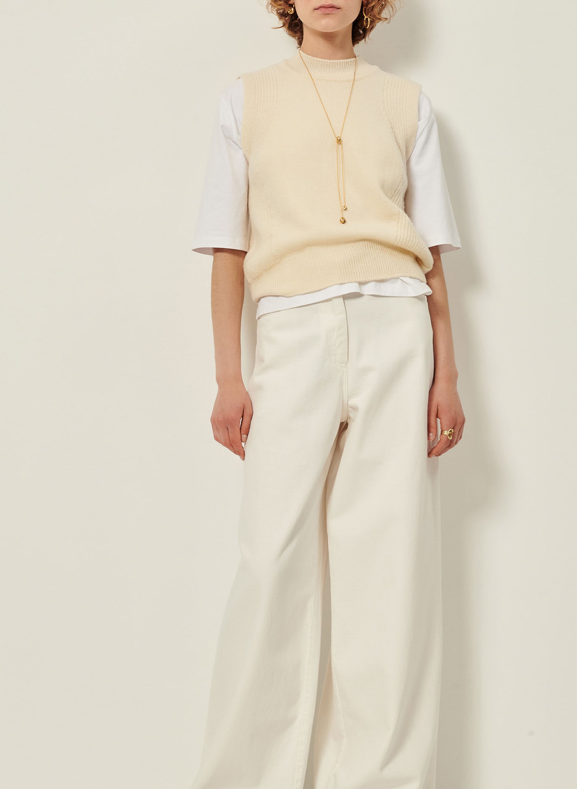 Pull col rond en laine SESSUN Beige