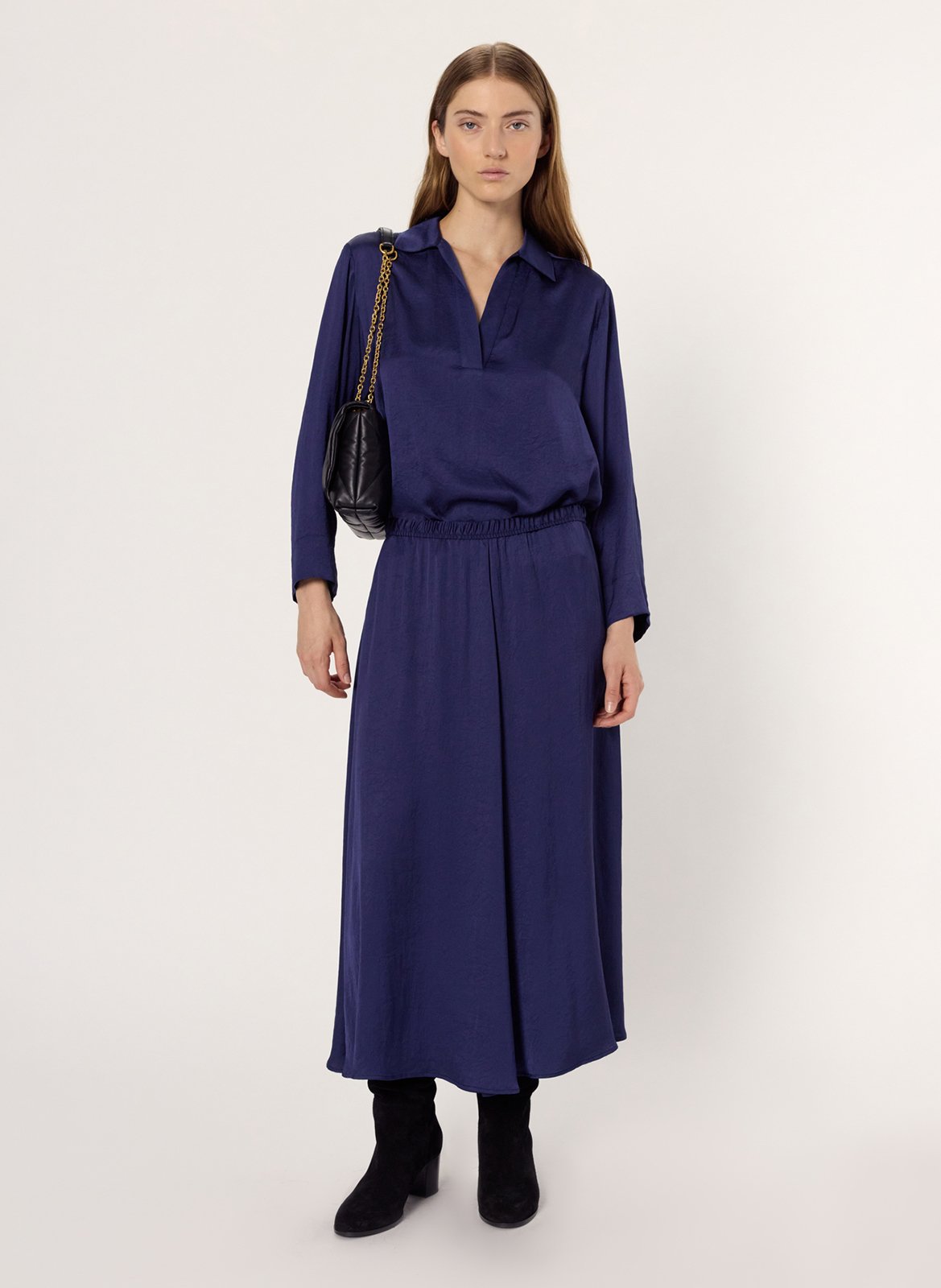 Jupe longue plissée GERARD DAREL Bleu