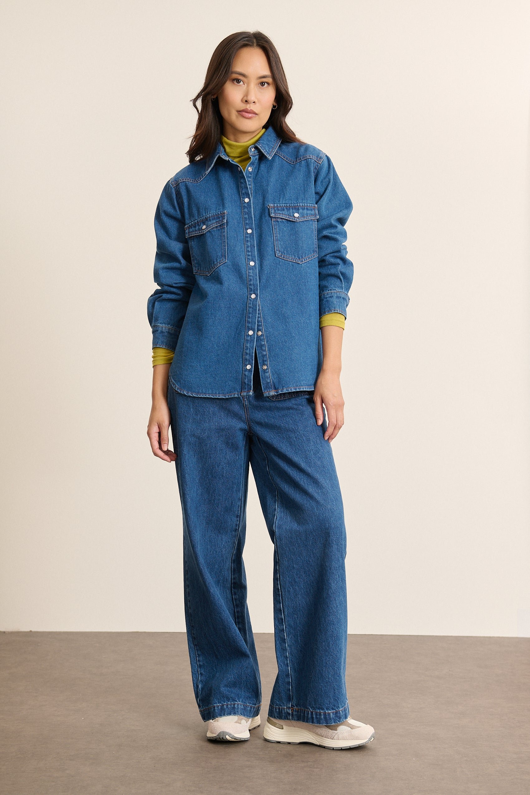 Long-sleeved denim shirt GARANCE PARIS Blue