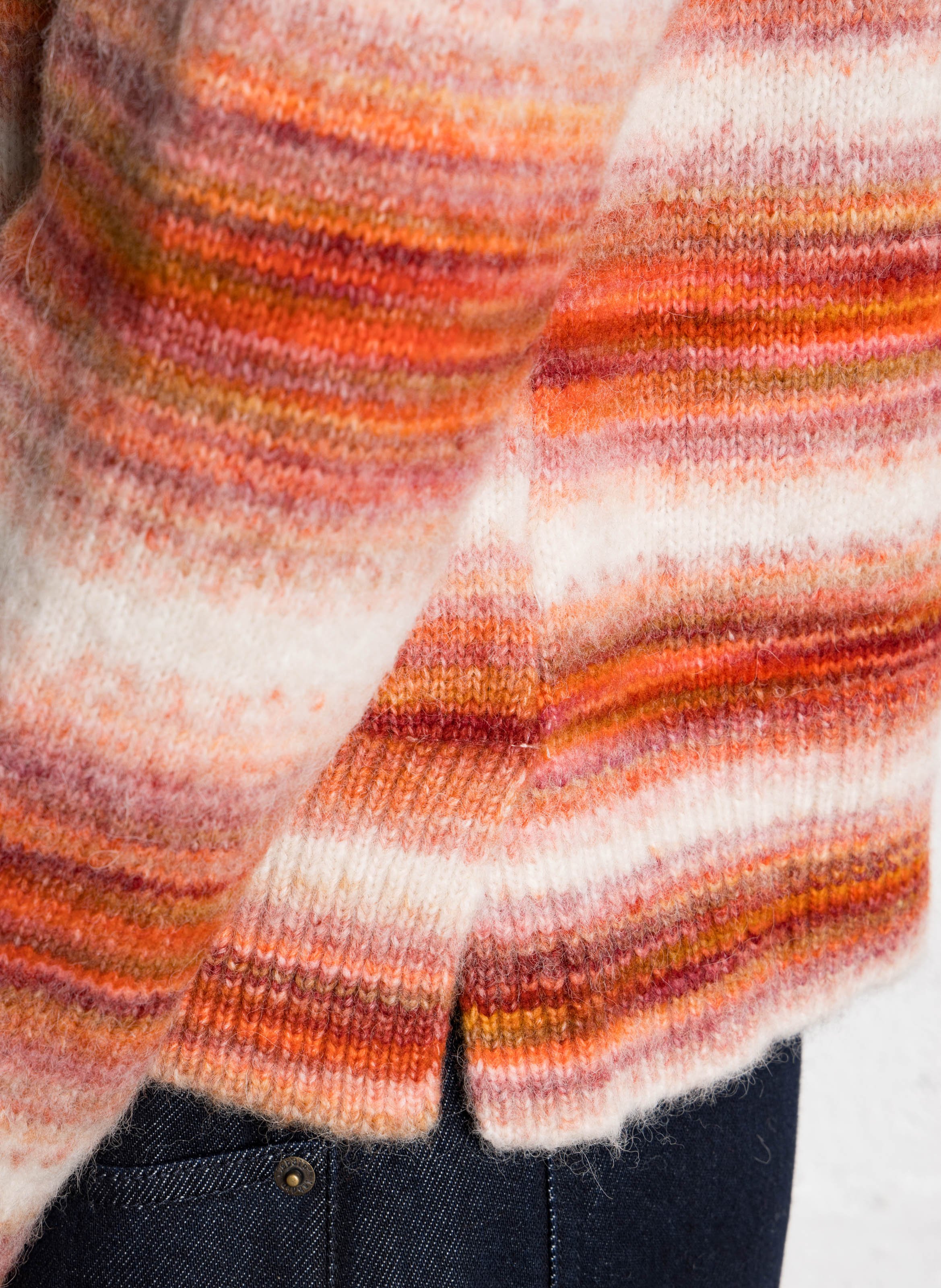 Pull col rond à rayures MAISON ANJE Multicolore