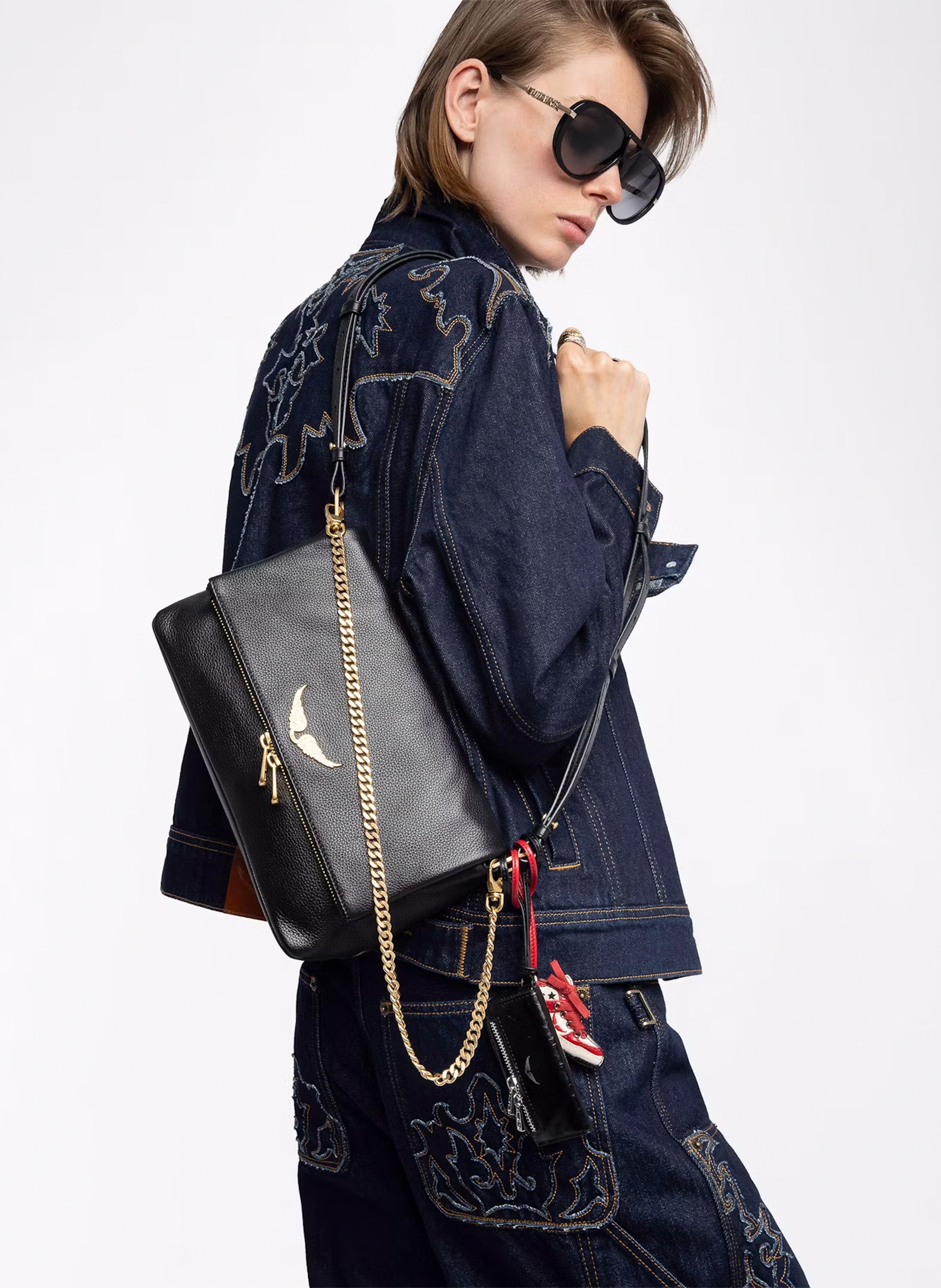 Leather clutch bag ZADIG&VOLTAIRE Black