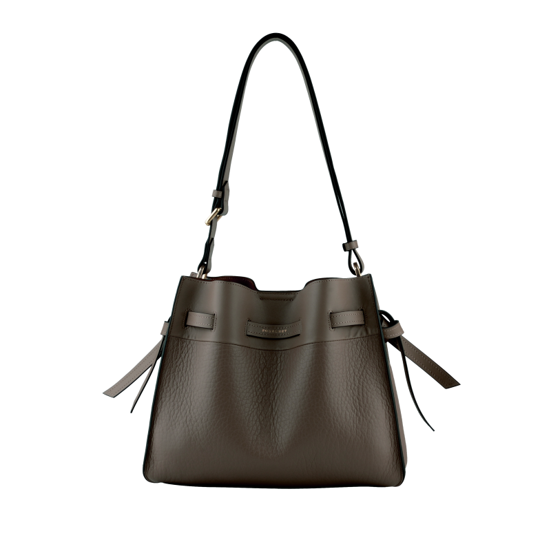 Shoulder bag - cowhide leather POURCHET Brown