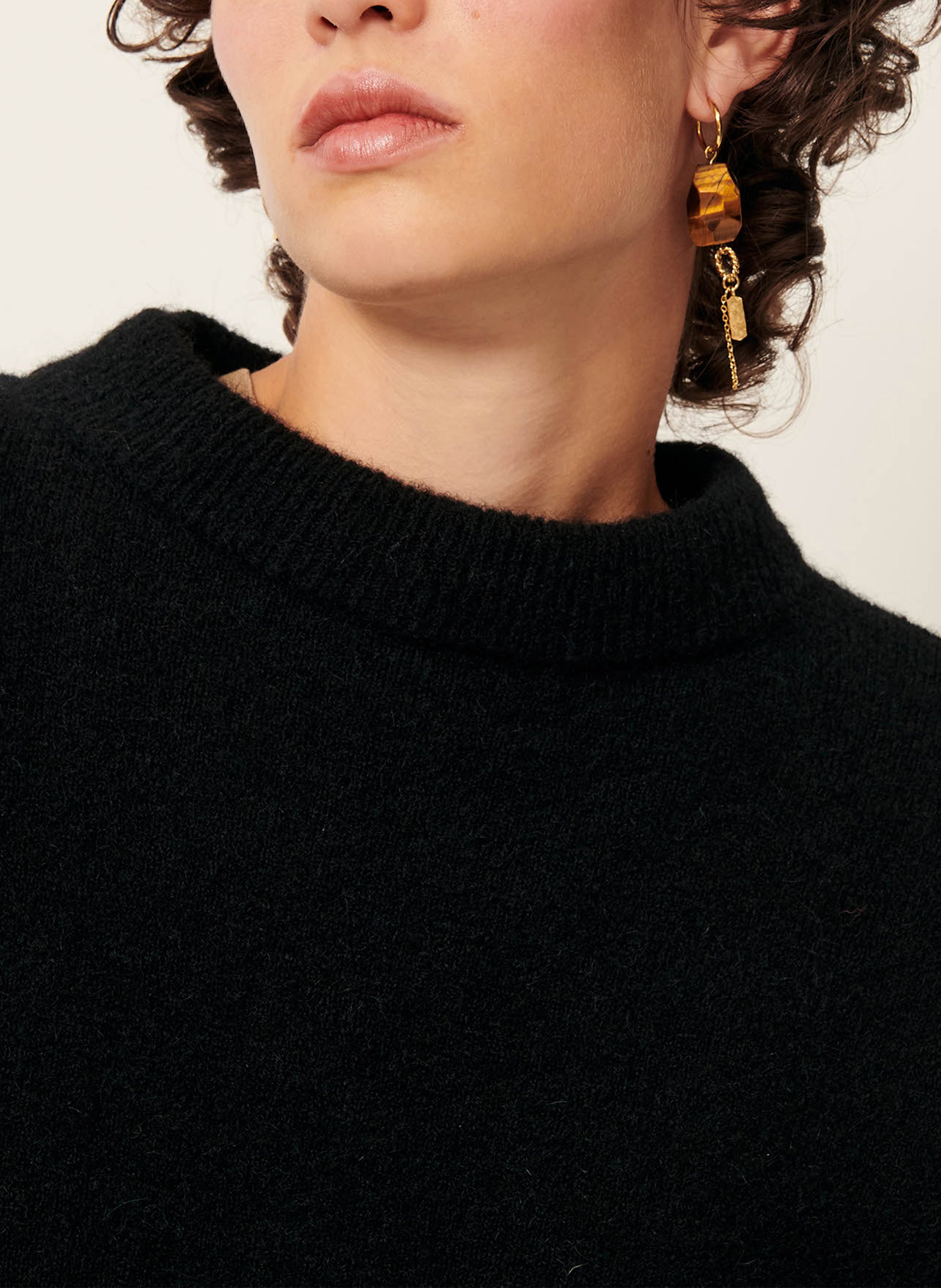 High-neck wool-blend sweater SESSUN Black