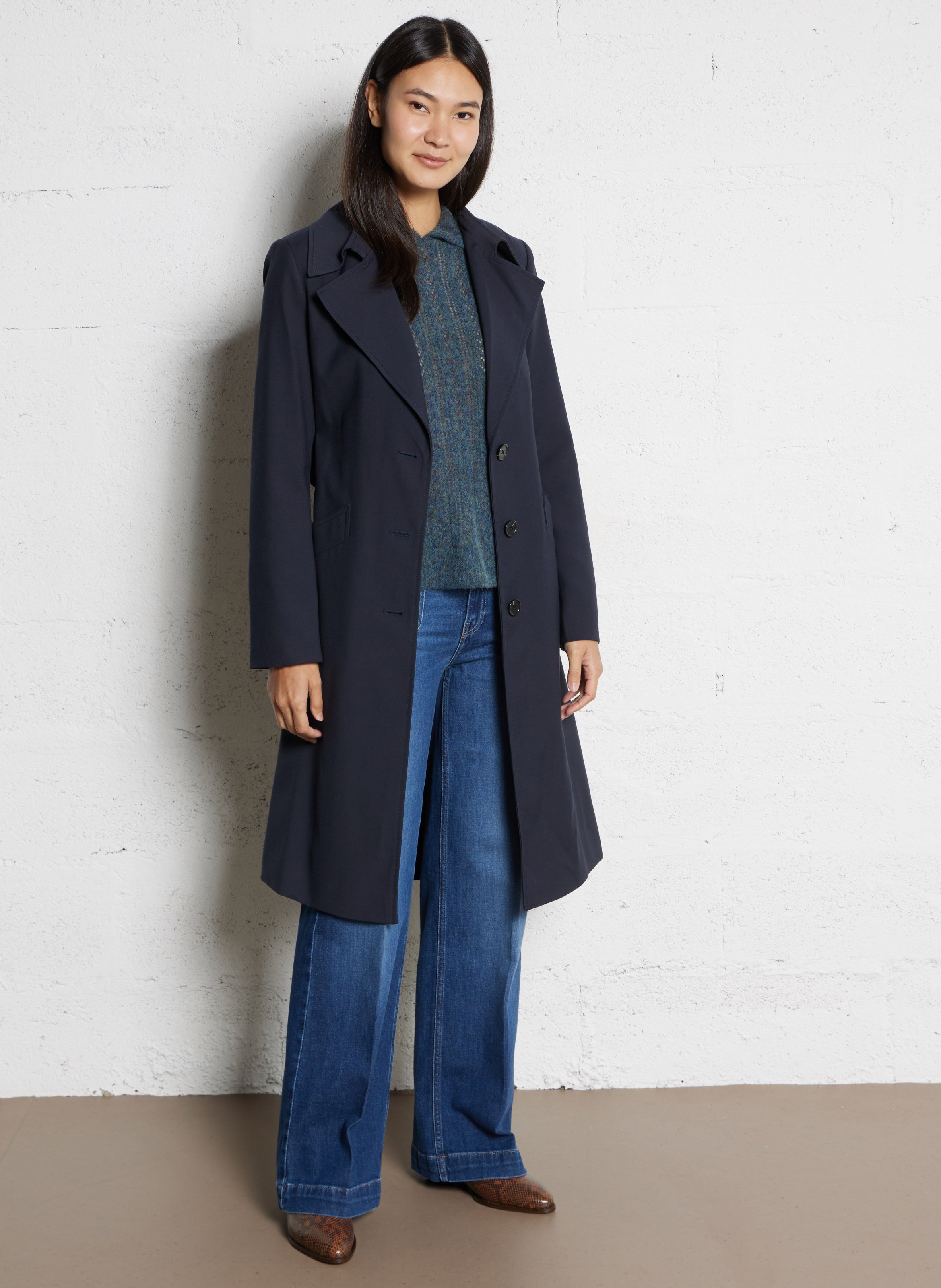 Cotton-blend wide-leg jeans MAISON 123 Blue