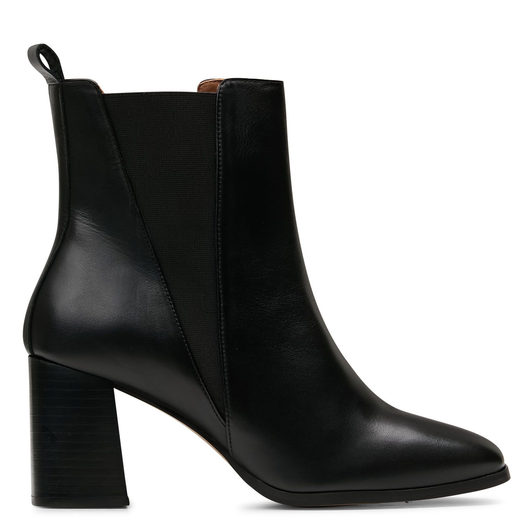 Effen leren enkellaarzen met textuur MAISON TOUFET