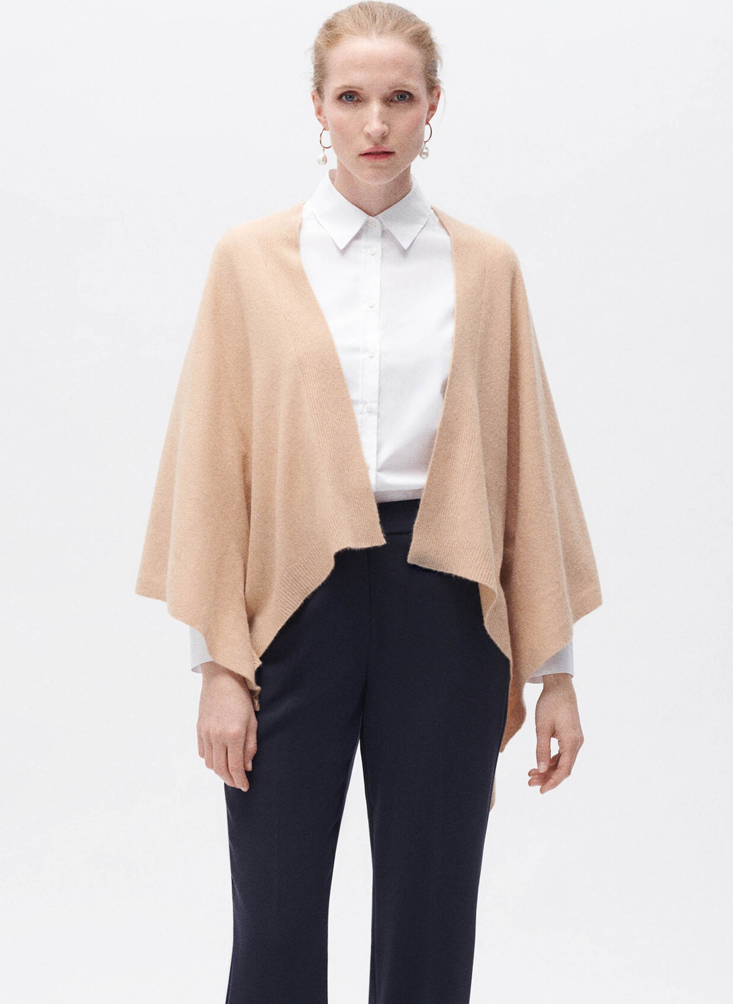 Cape van kasjmier CAROLL Bruin