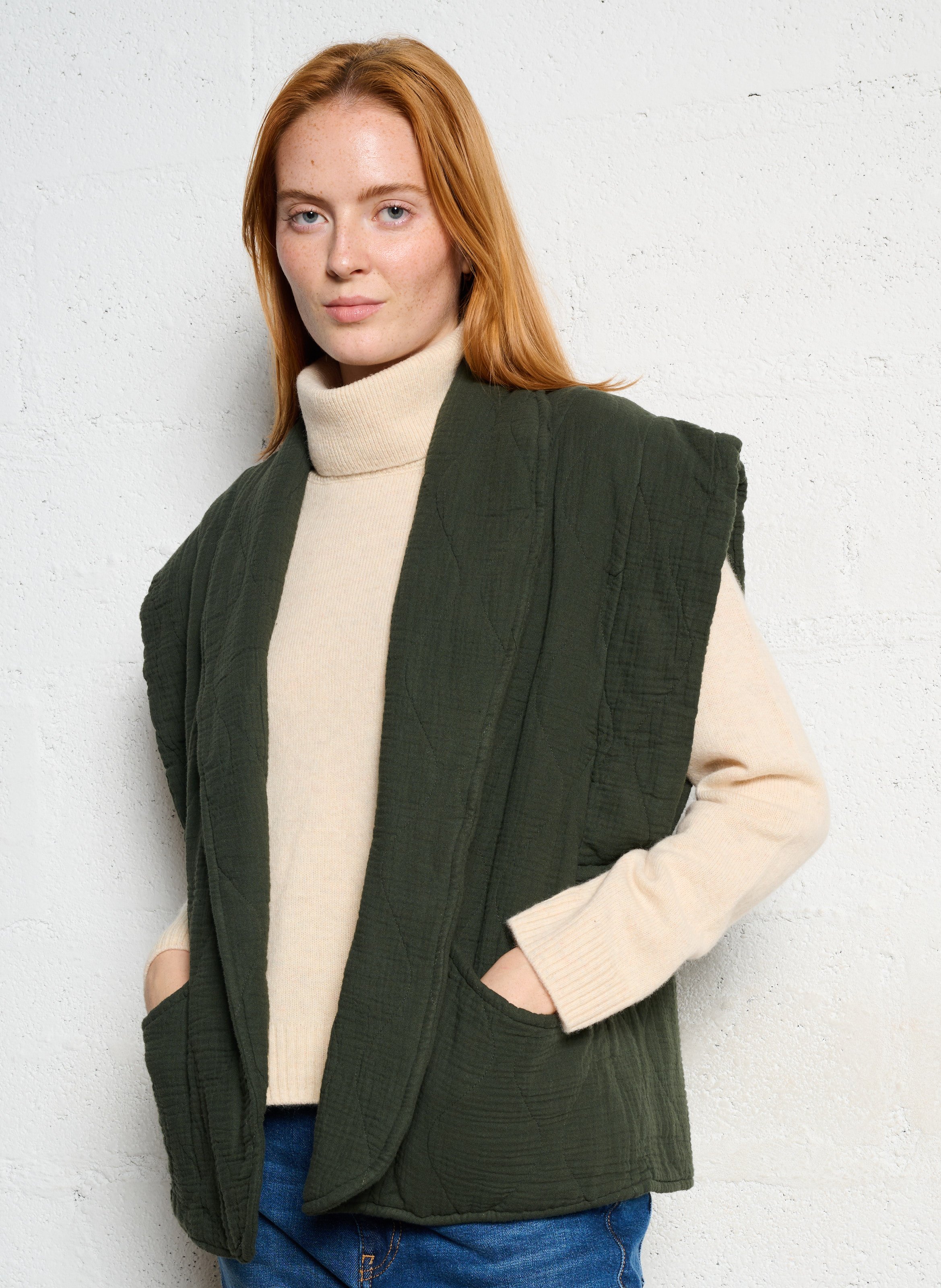 Oversize Steppjacke aus Baumwolle AOKYANOS Khaki