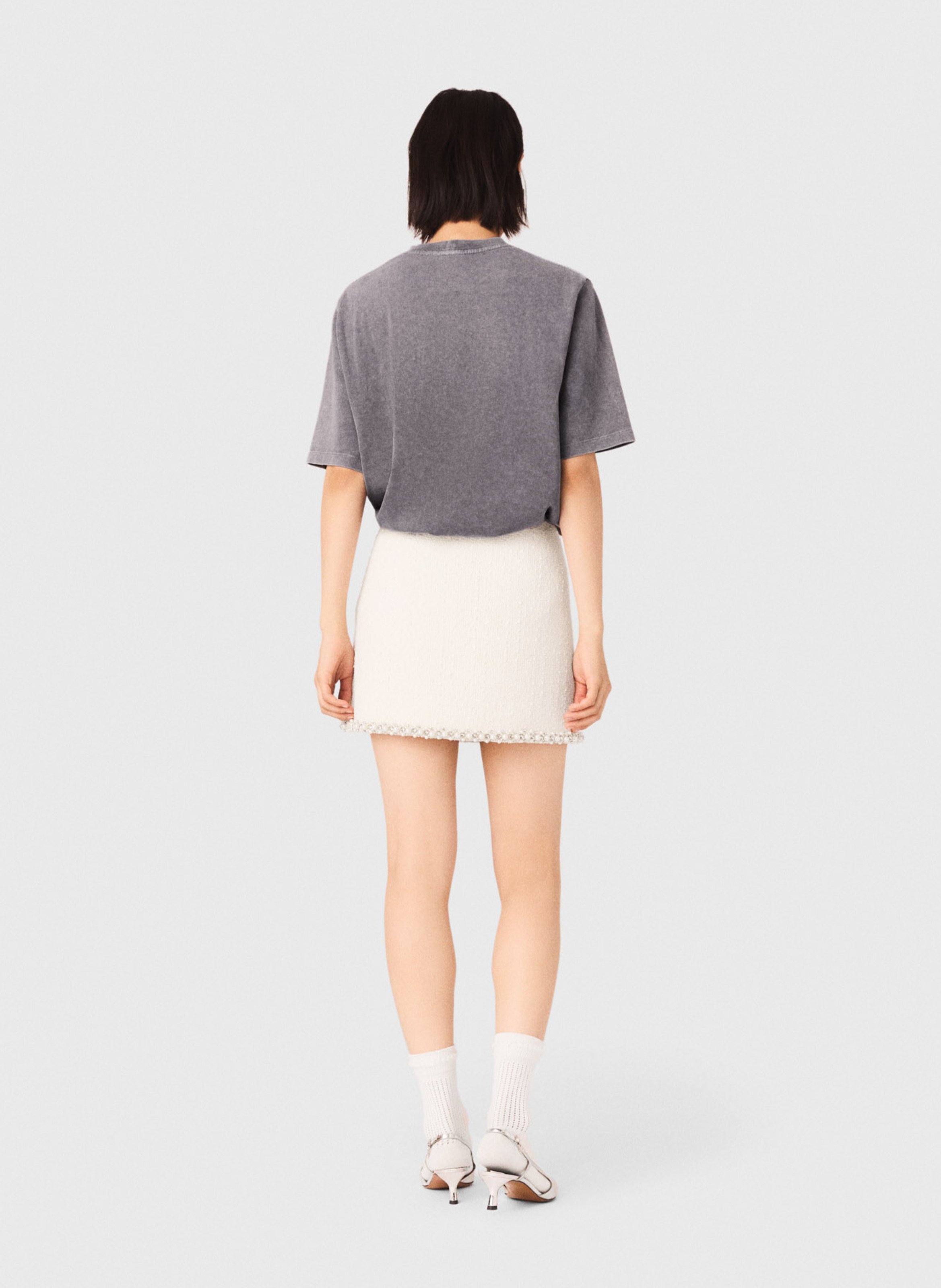 Effen T-shirt MAJE Grijs