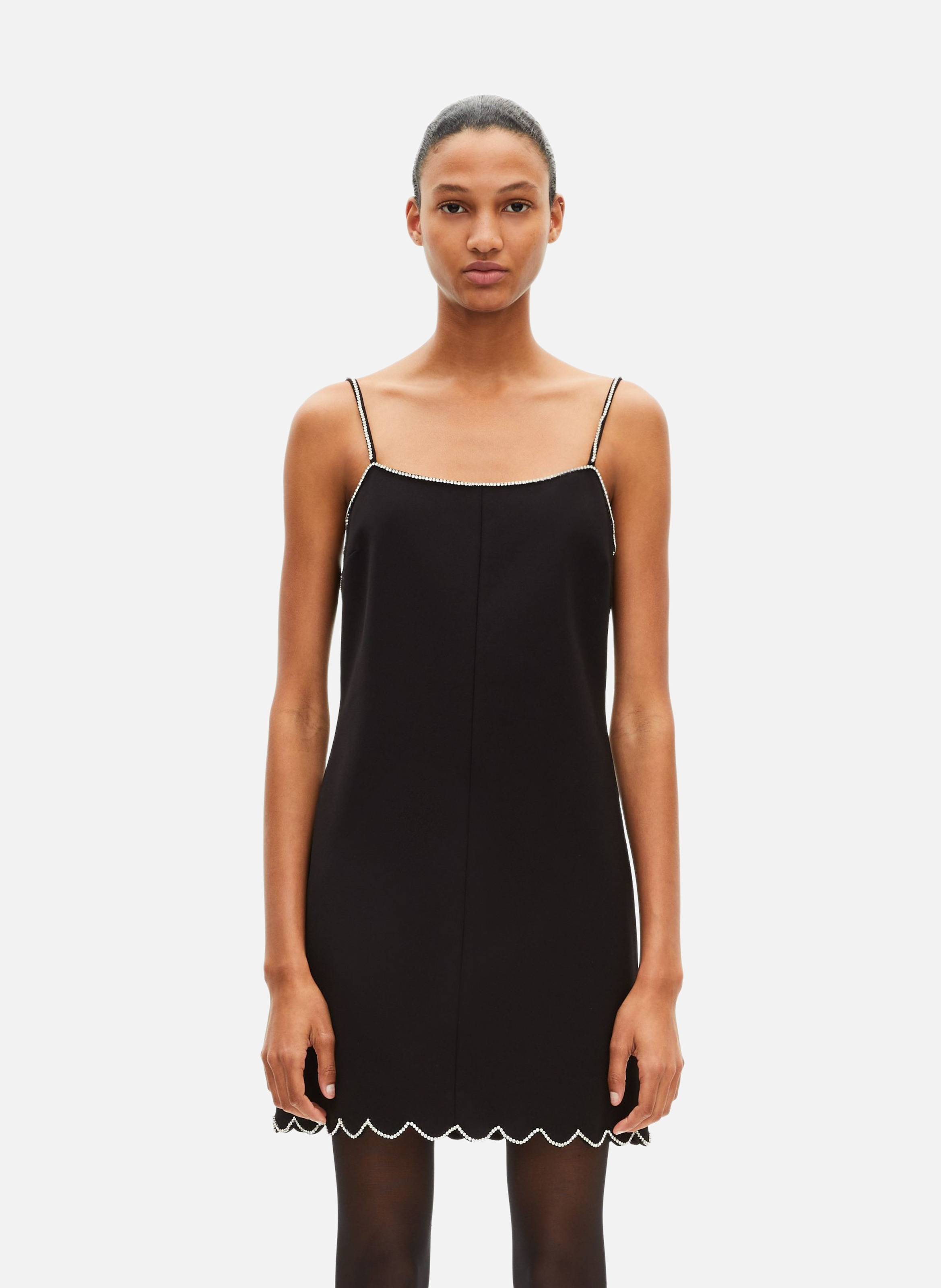 Short dress with rhinestone details THE KOOPLES Black