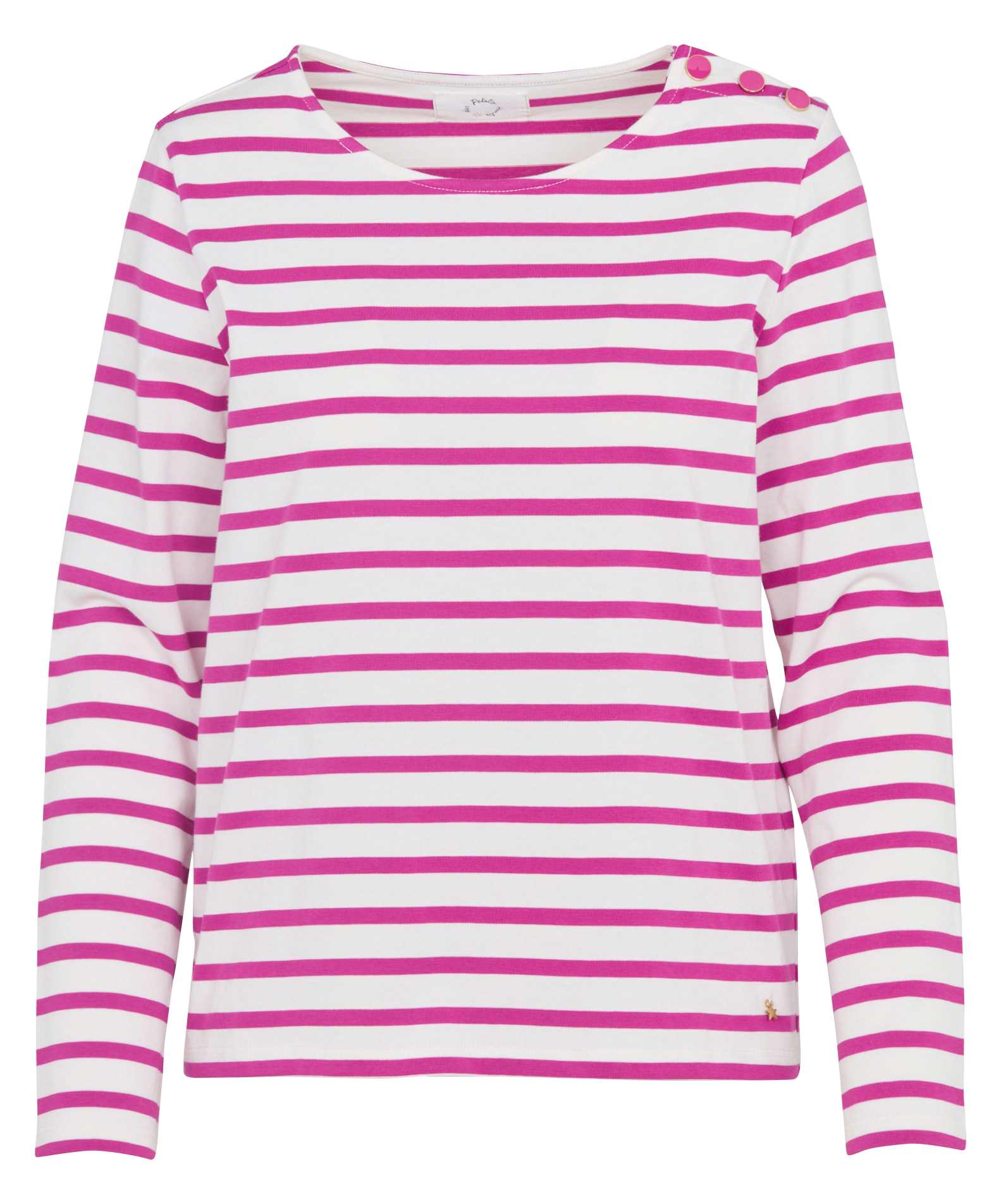 T-shirt met rechte snit en gestreept patroon met knoopdetail DES PETITS HAUTS