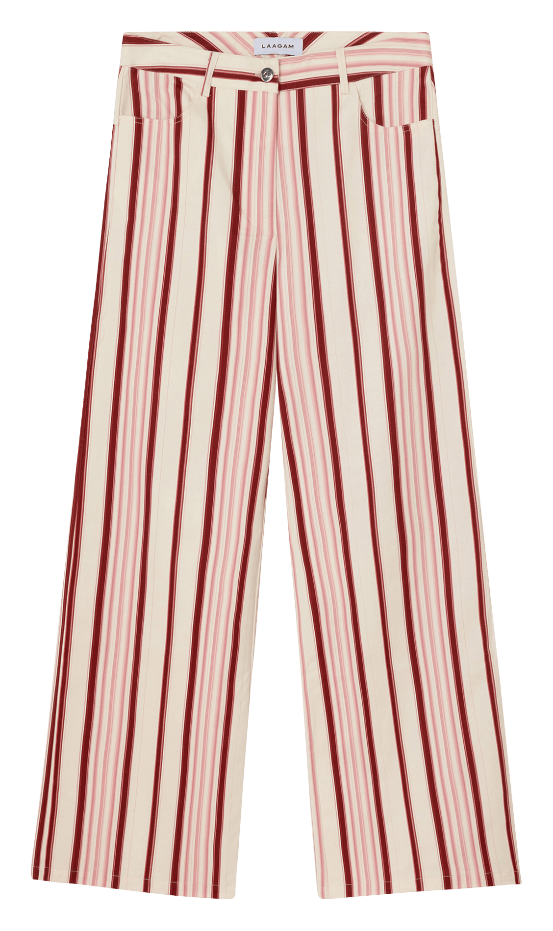 Straight striped cotton pants LAAGAM Pink