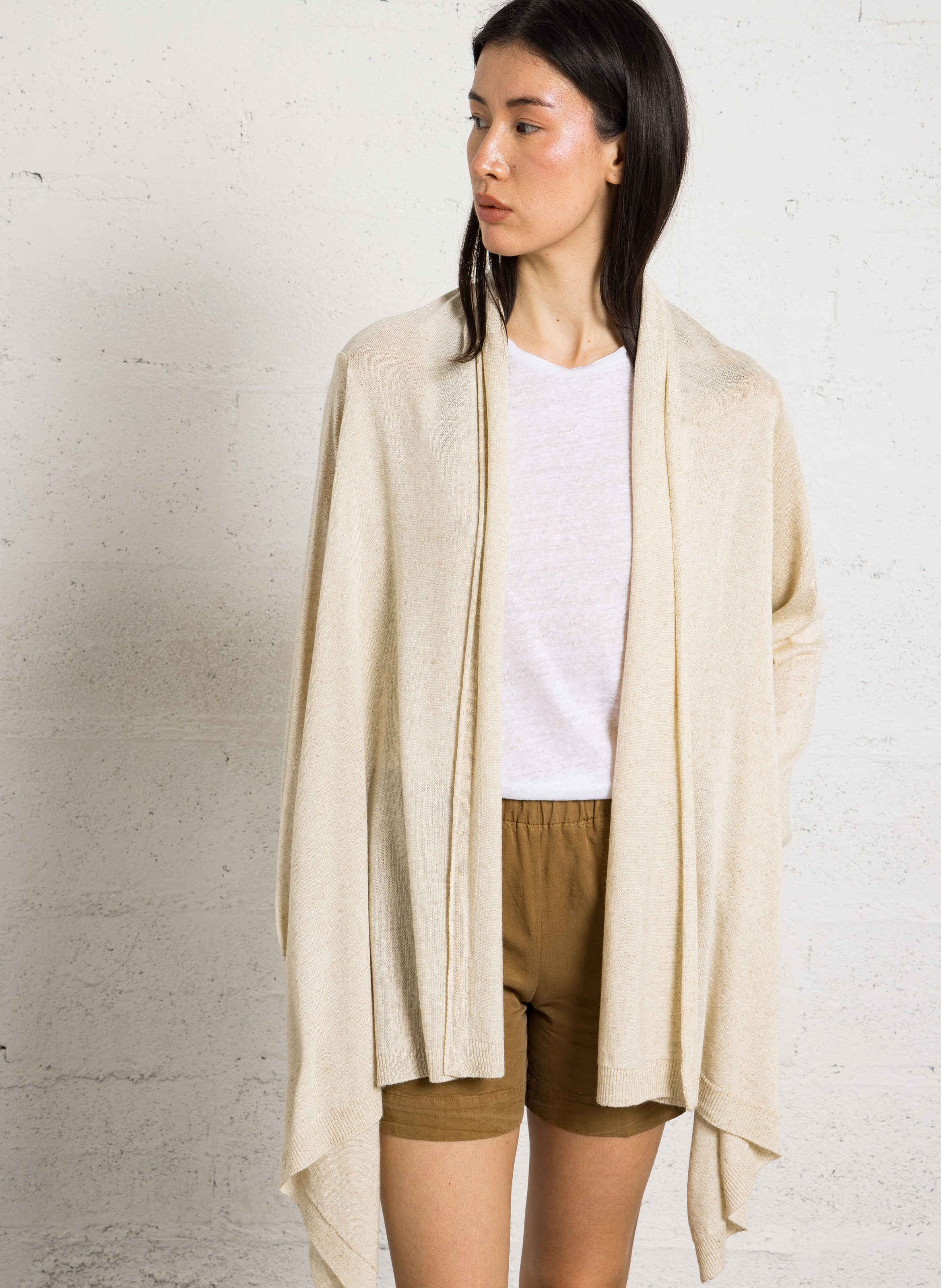Oversized knit cardigan HUMILITY Beige