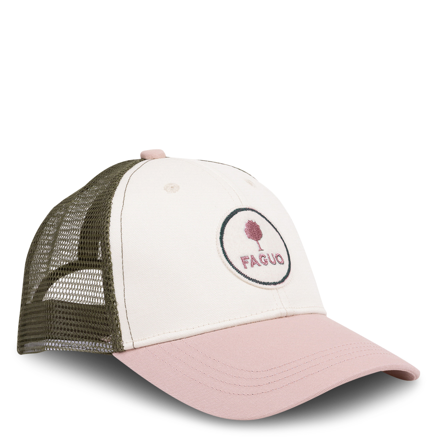 Casquette brodée en coton recyclé FAGUO Rose