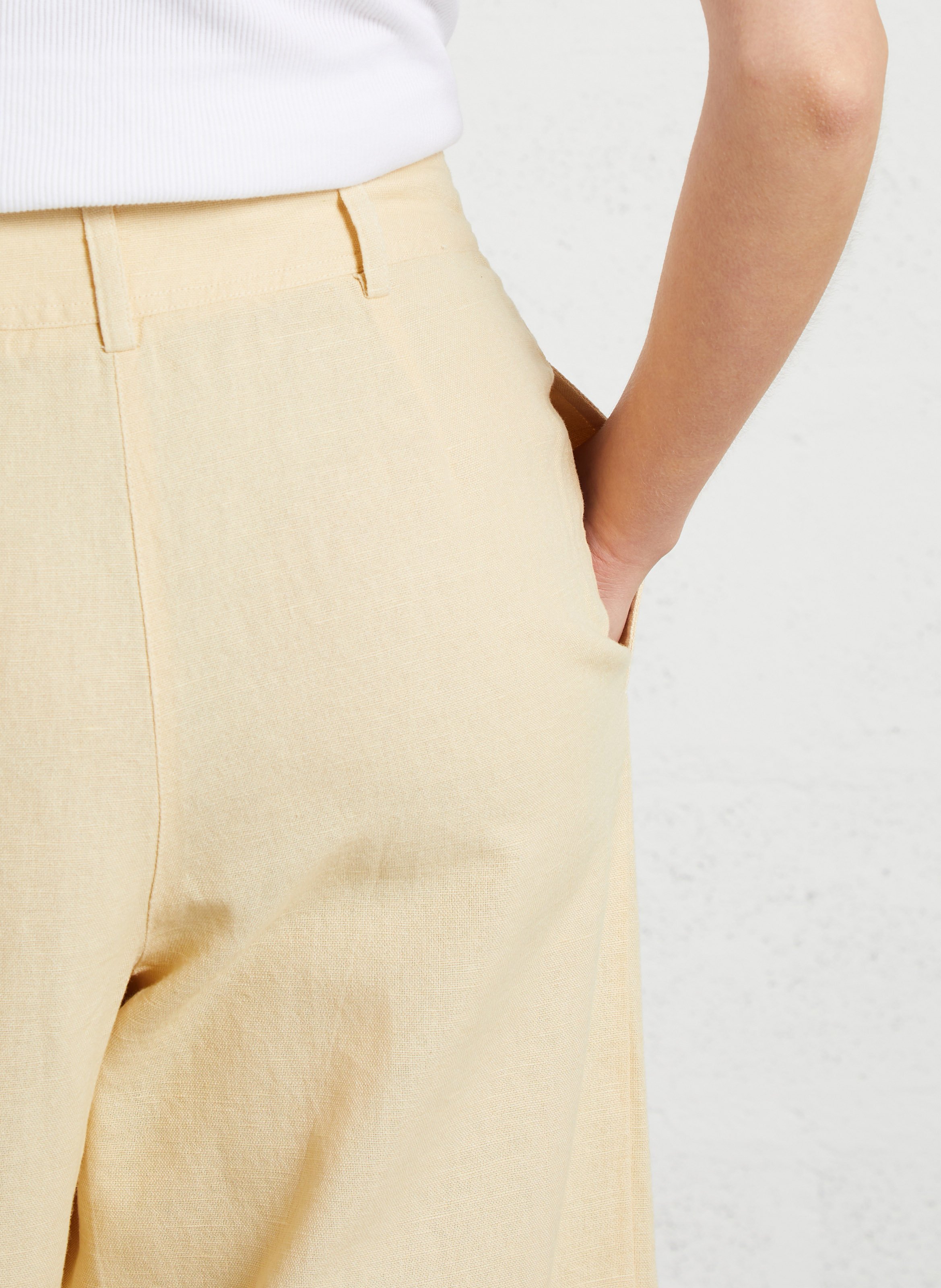 Linen and cotton wide-leg pants LOUISE MISHA Beige