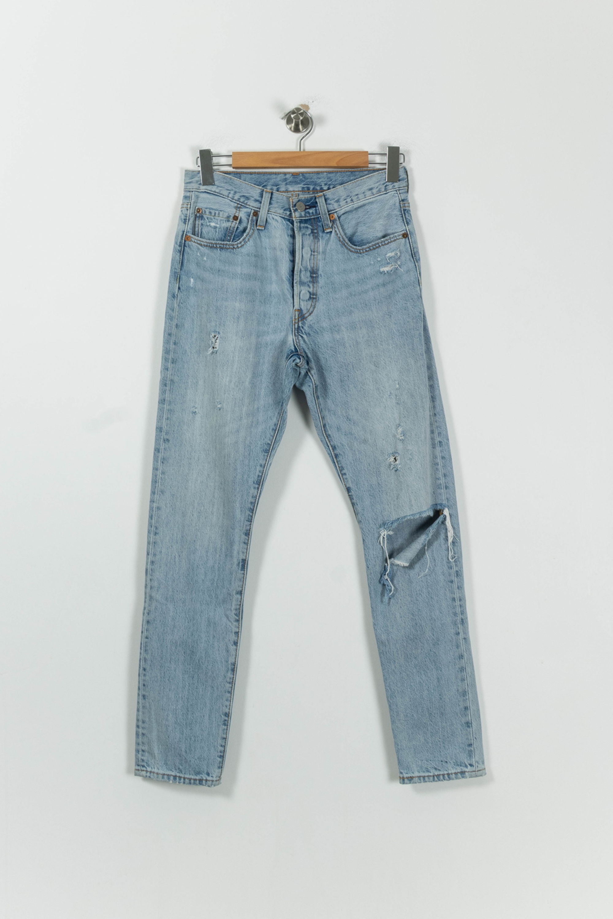 Cropped slim jeans with studs LEVI'S - Seconde main Blue