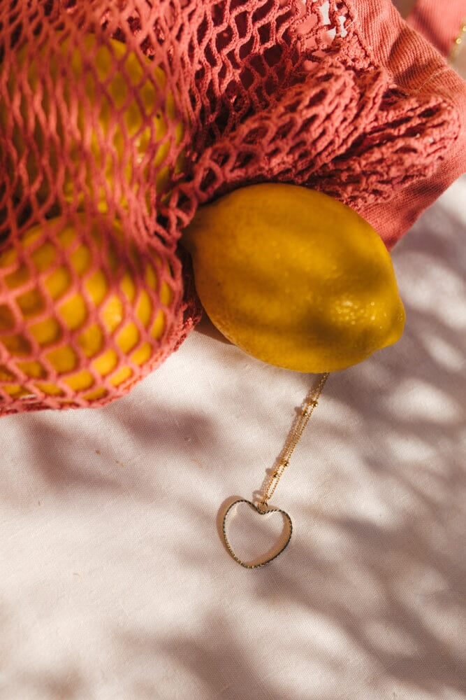 Silver-plated heart pendant Golden