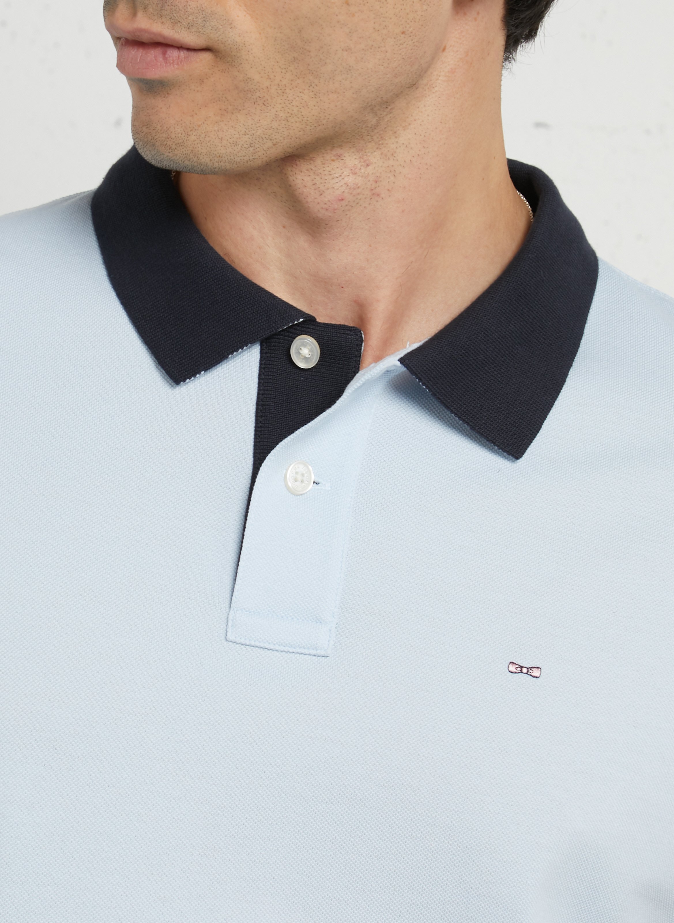 Straight cotton polo shirt EDEN PARK Blue