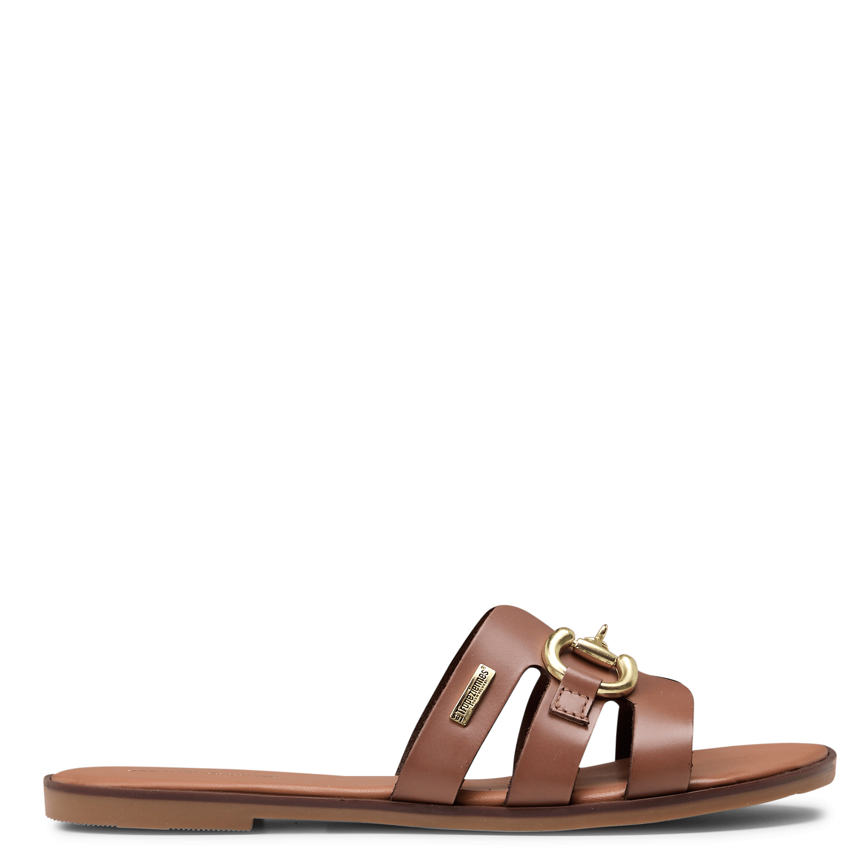 Muilen met brede leren band LES TROPEZIENNES PAR M.BELARBI Bruin