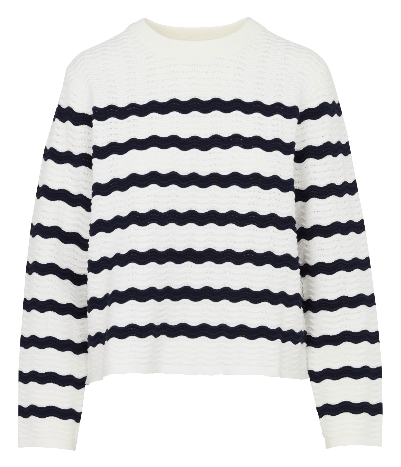 Slim-fit, gestreepte trui met ronde hals KOOKAI Wit