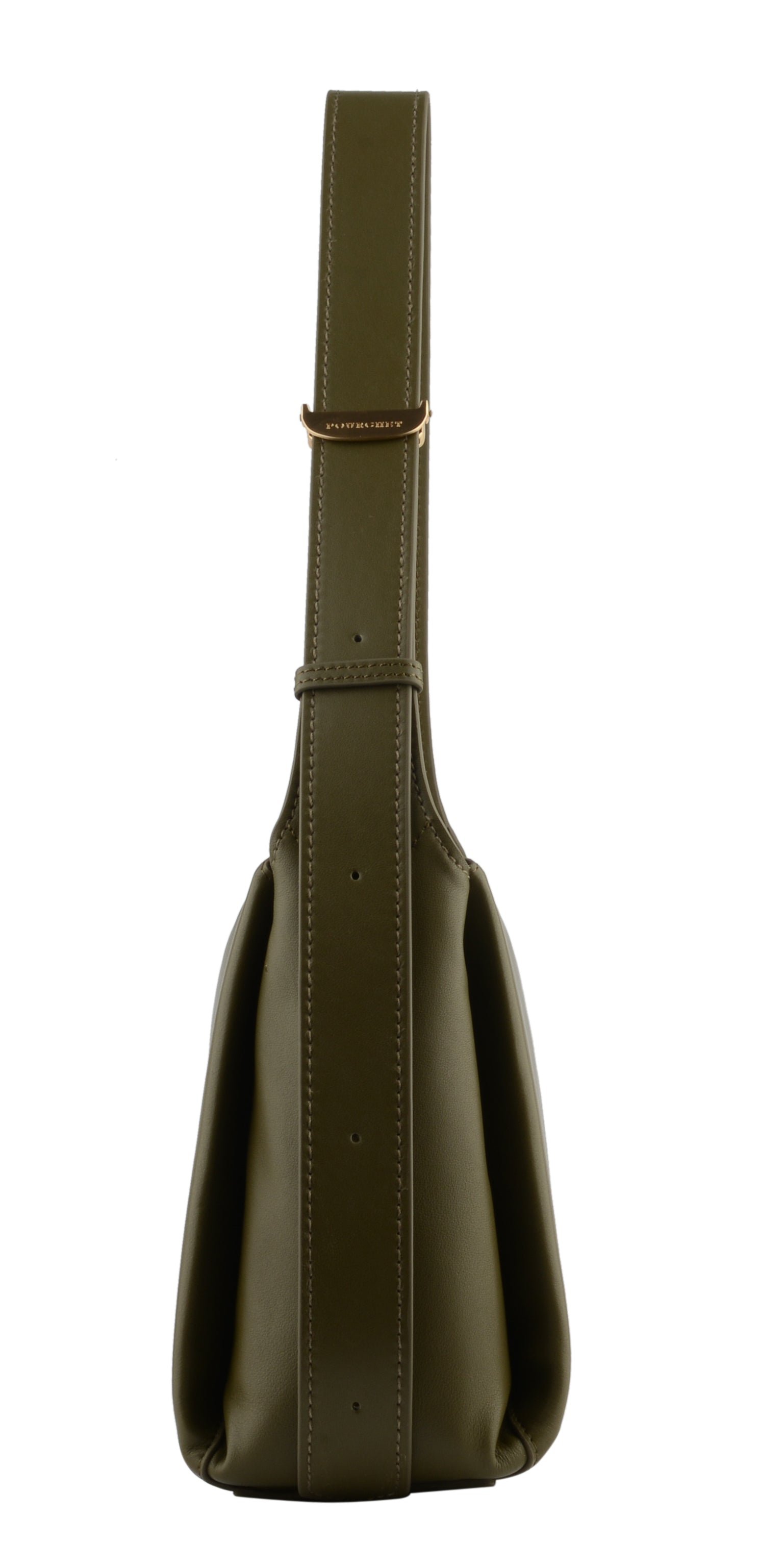 Sac porté épaule en cuir de vachette POURCHET Kaki