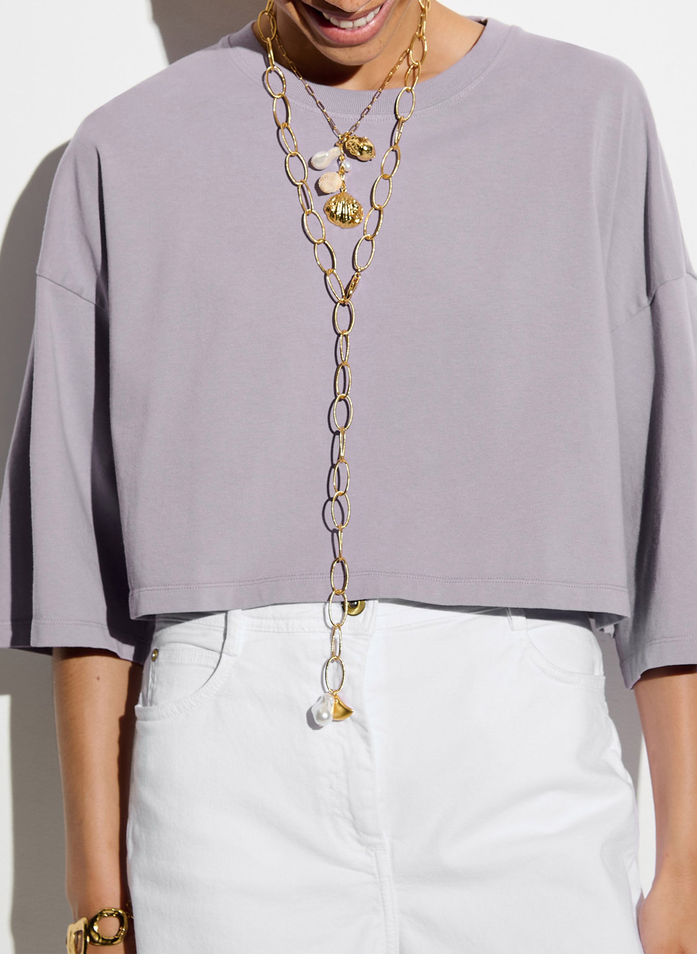 Tee-shirt col rond en coton SESSUN Violet