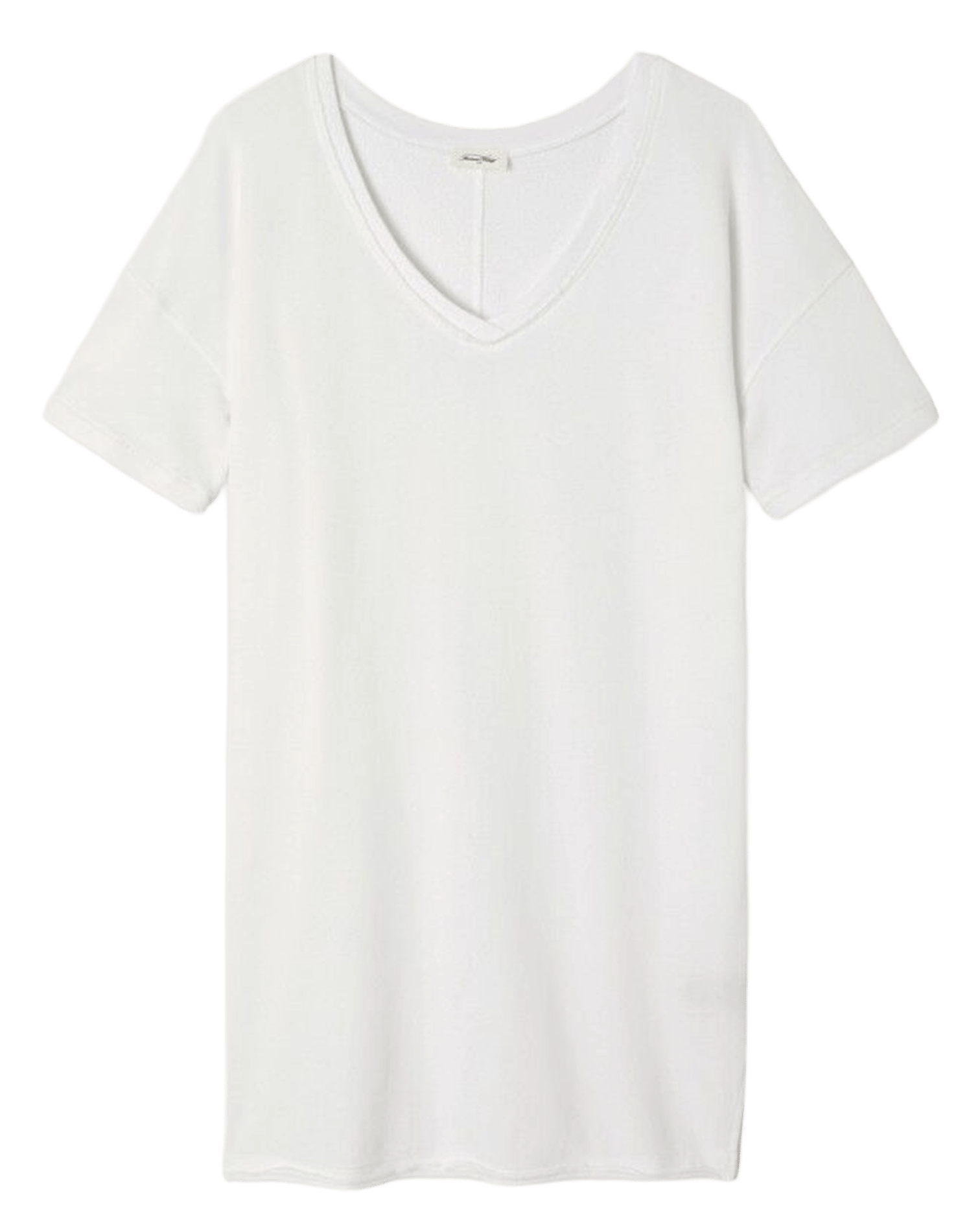 Wide plain V-neck dress AMERICAN VINTAGE White
