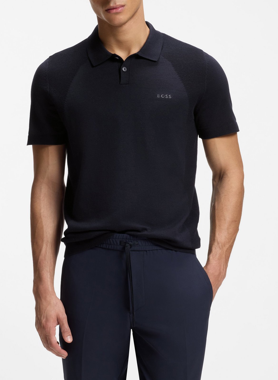 Polo droit en coton mélangé BOSS