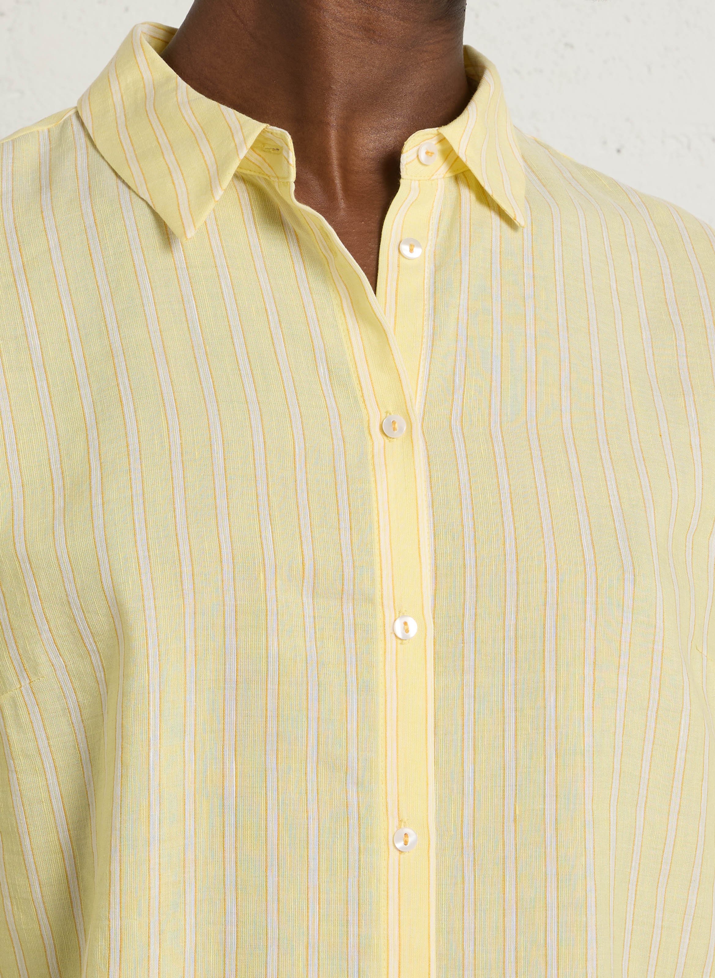 Chemise col classique rayée MAISON 123 Jaune