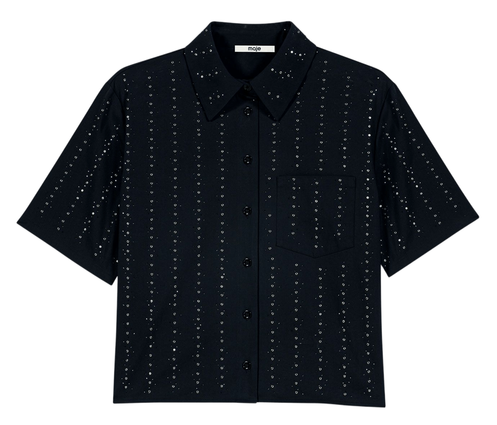 Straight Shirt with Rhinestones MAJE Blue