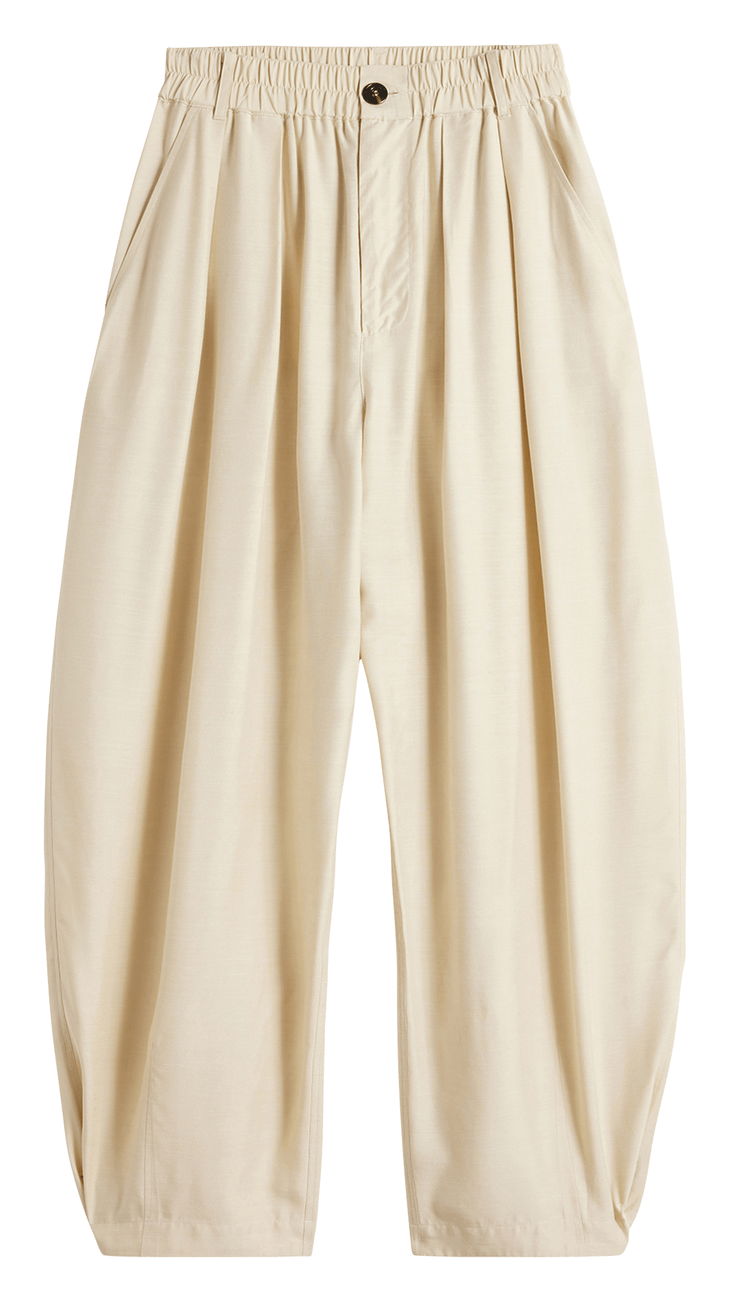 Wide-leg trousers with rounded legs SOEUR Beige