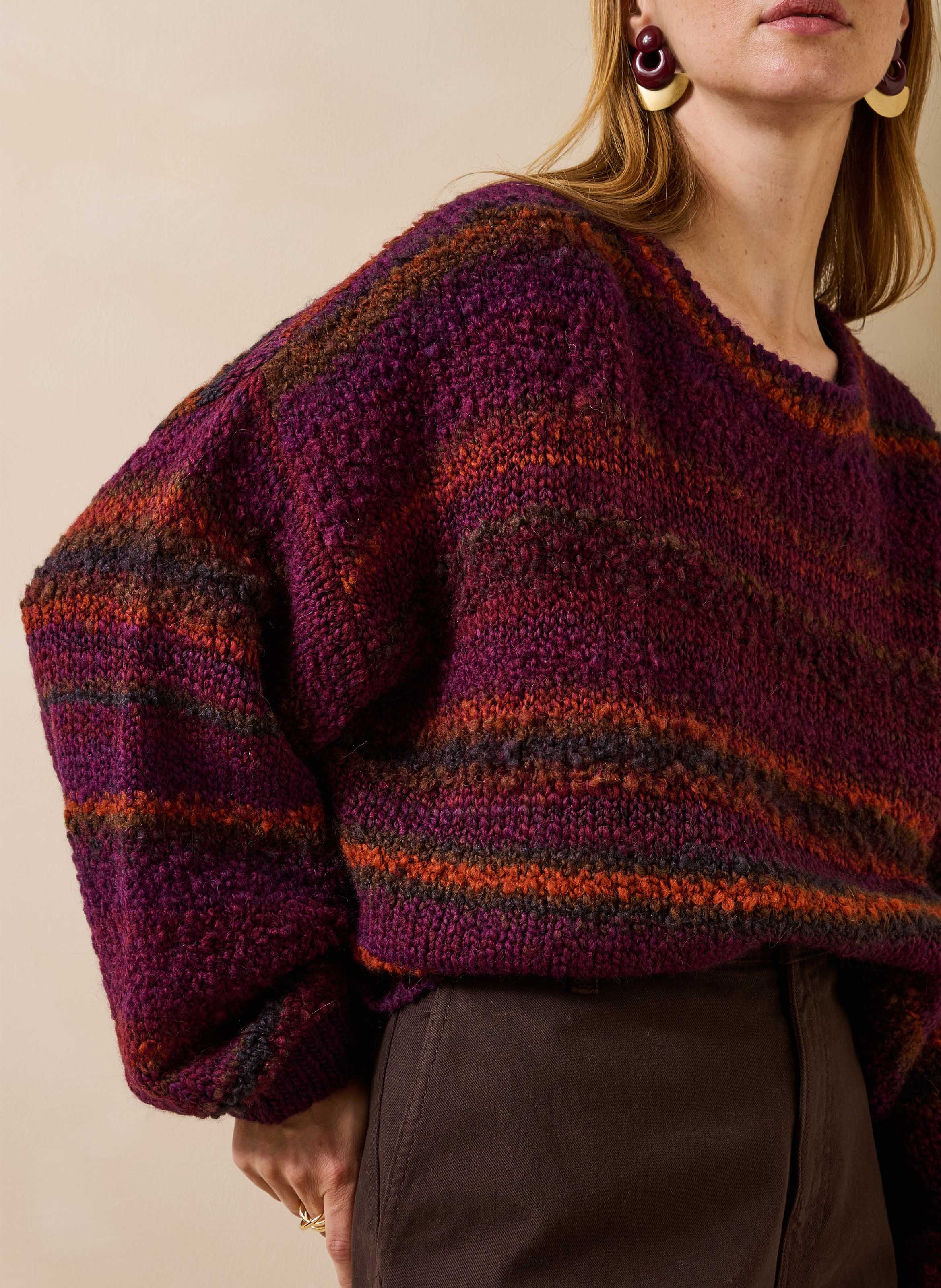 Striped wool blend sweater LA FEE MARABOUTEE Red