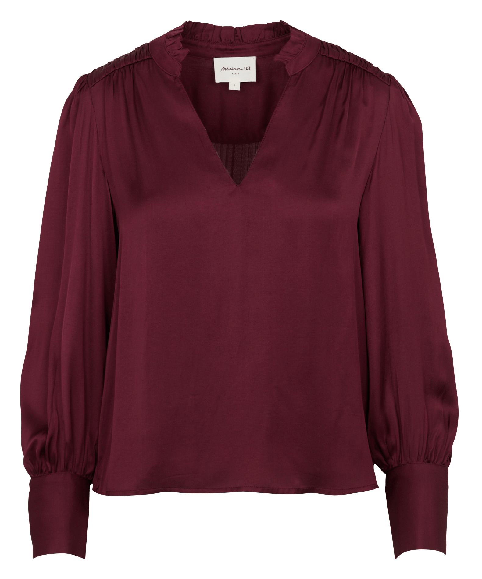 Blouse col V MAISON 123 Rouge