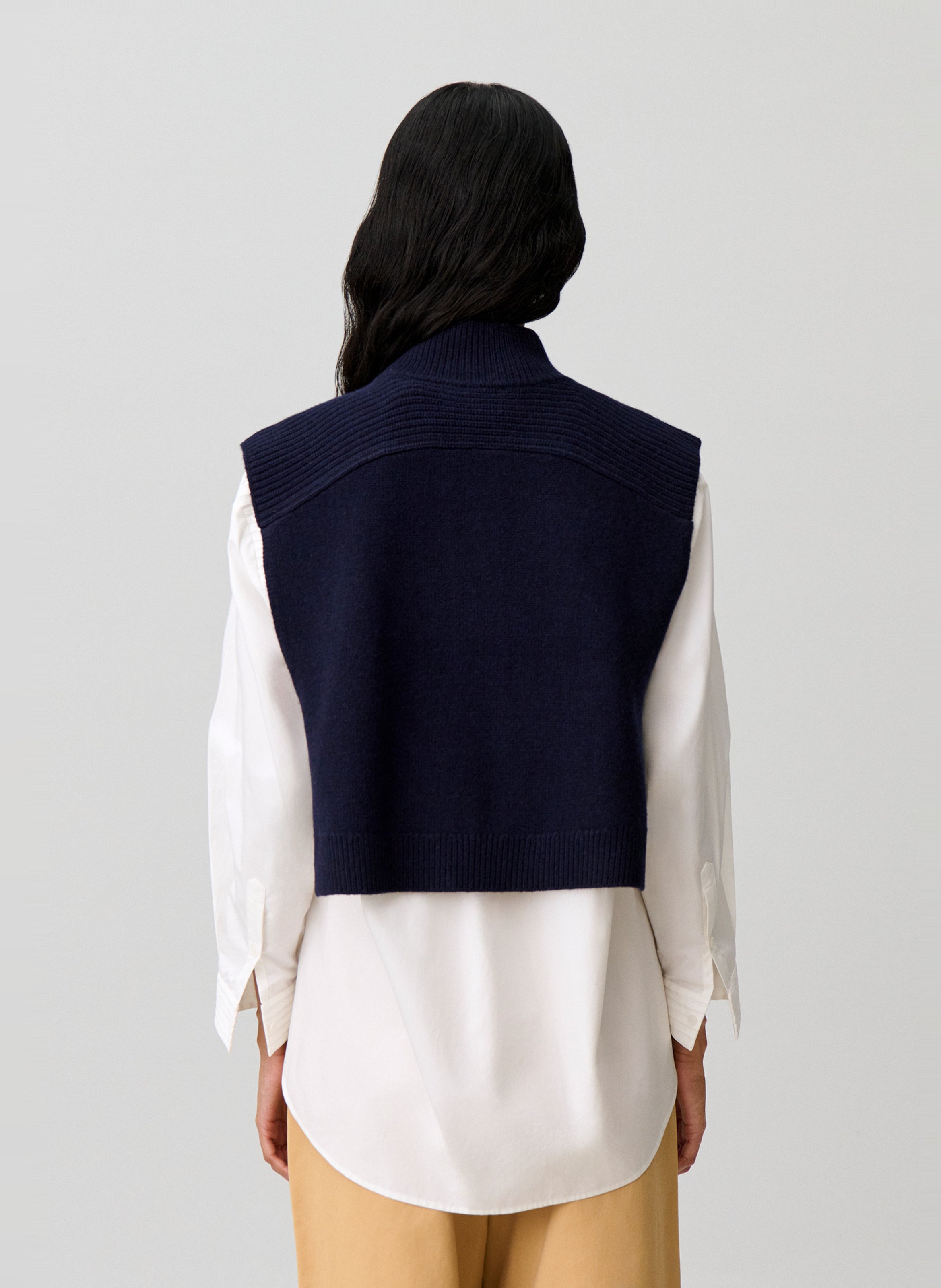 Plastron col montant boutonné en laine CLAUDIE PIERLOT Bleu
