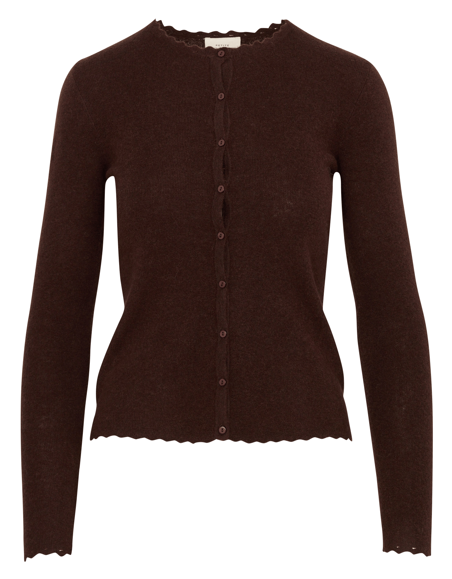 Round neck buttoned vest in plain color PETITE MENDIGOTE Brown
