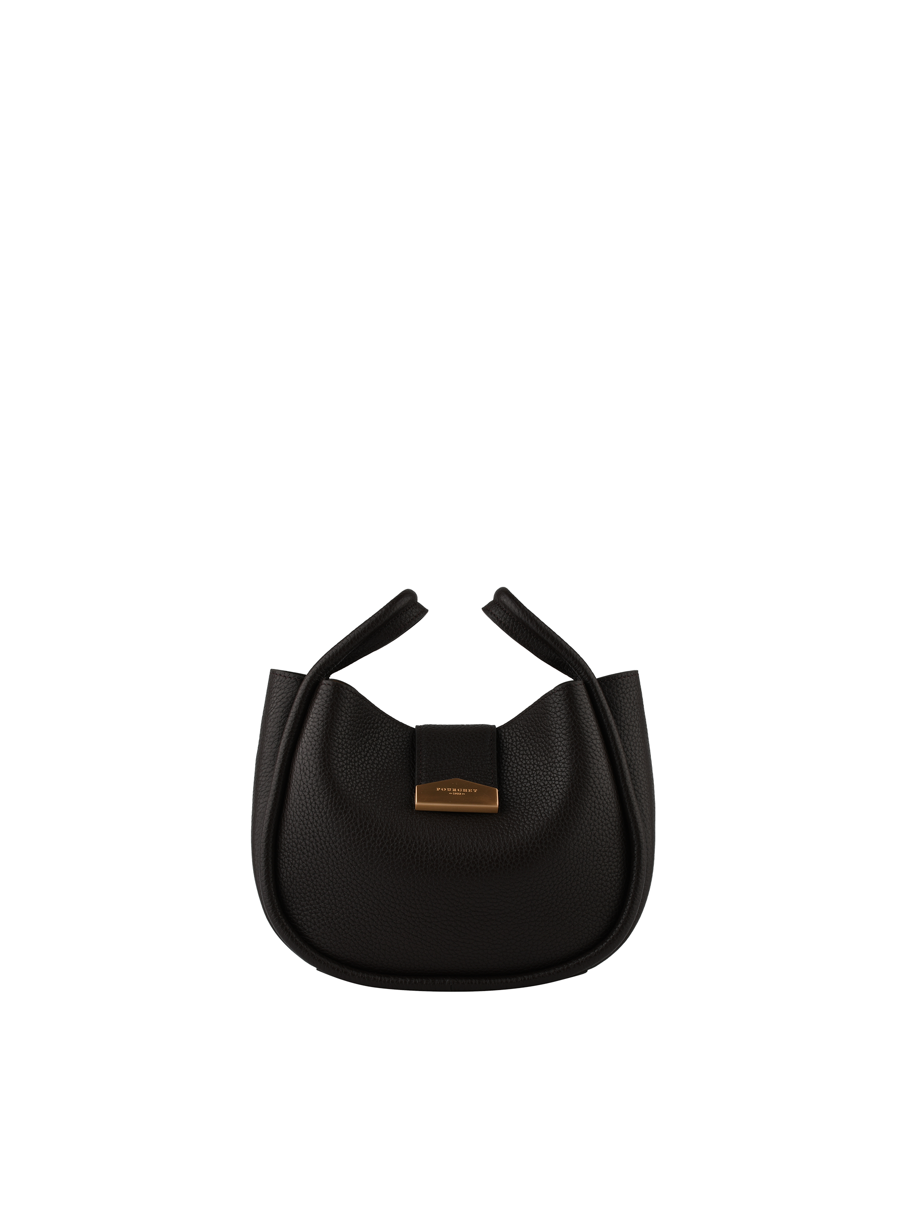 Crossbody bag in cowhide leather POURCHET Brown