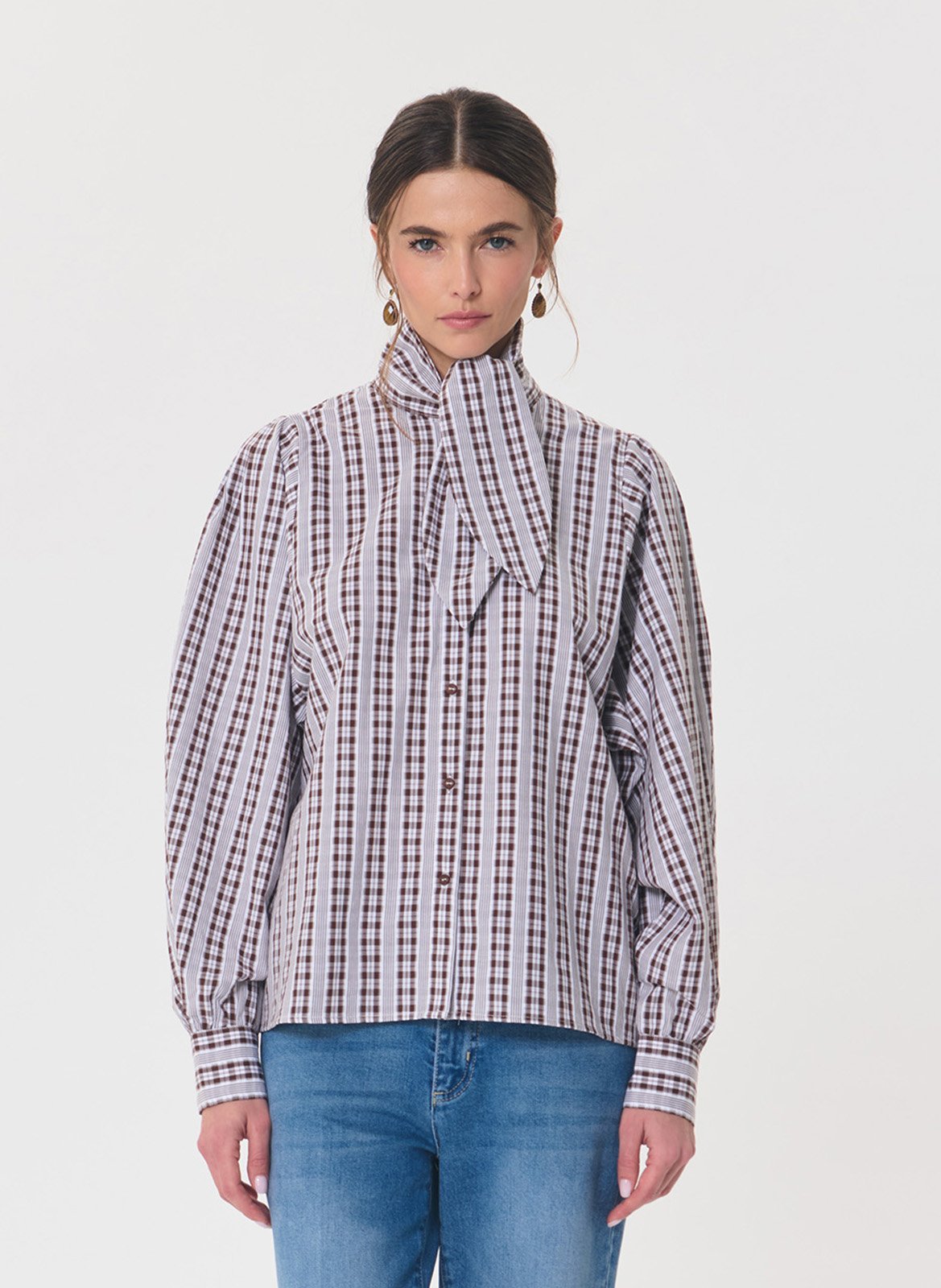 Straight cotton shirt TARA JARMON Brown