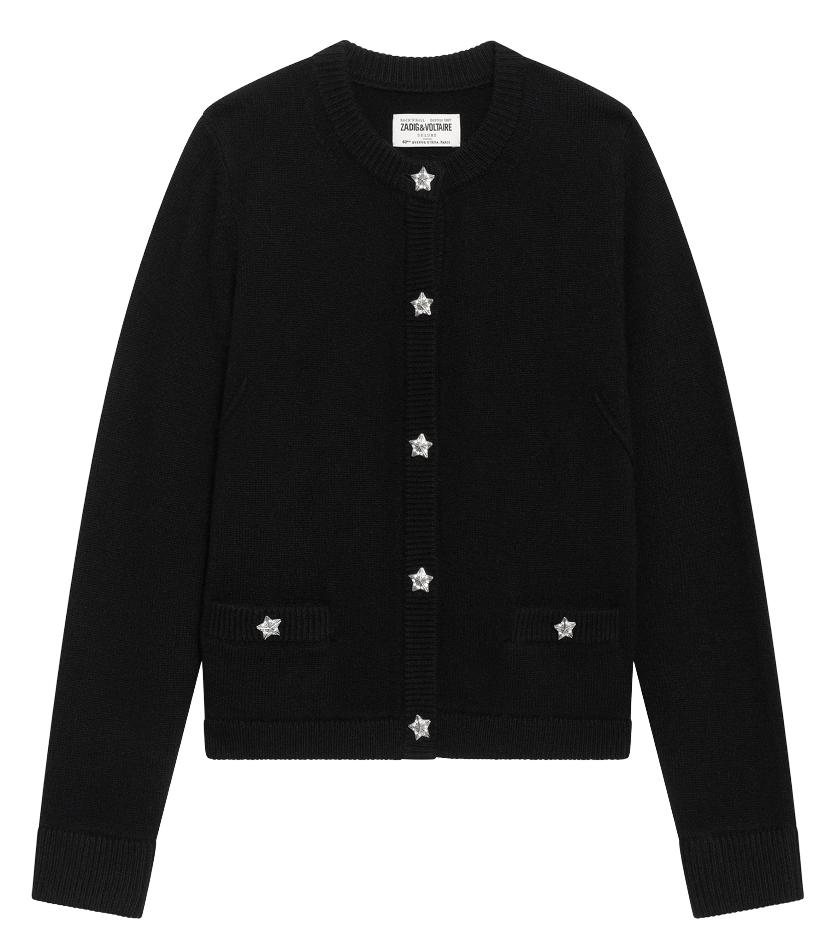 Straight buttoned cashmere cardigan ZADIG&VOLTAIRE Black