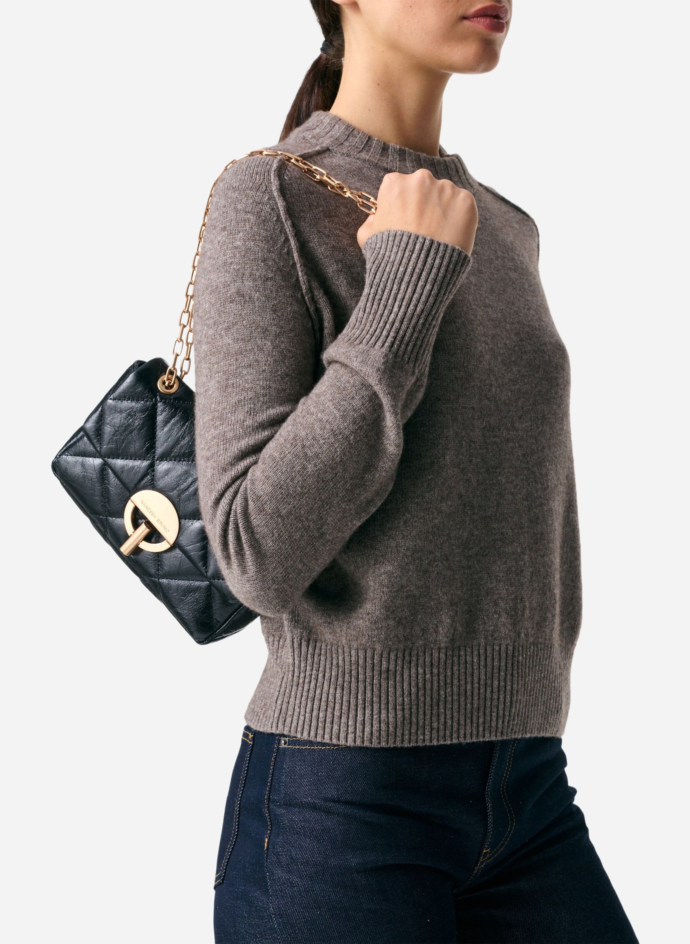 Sac bandoulière en cuir VANESSA BRUNO Noir