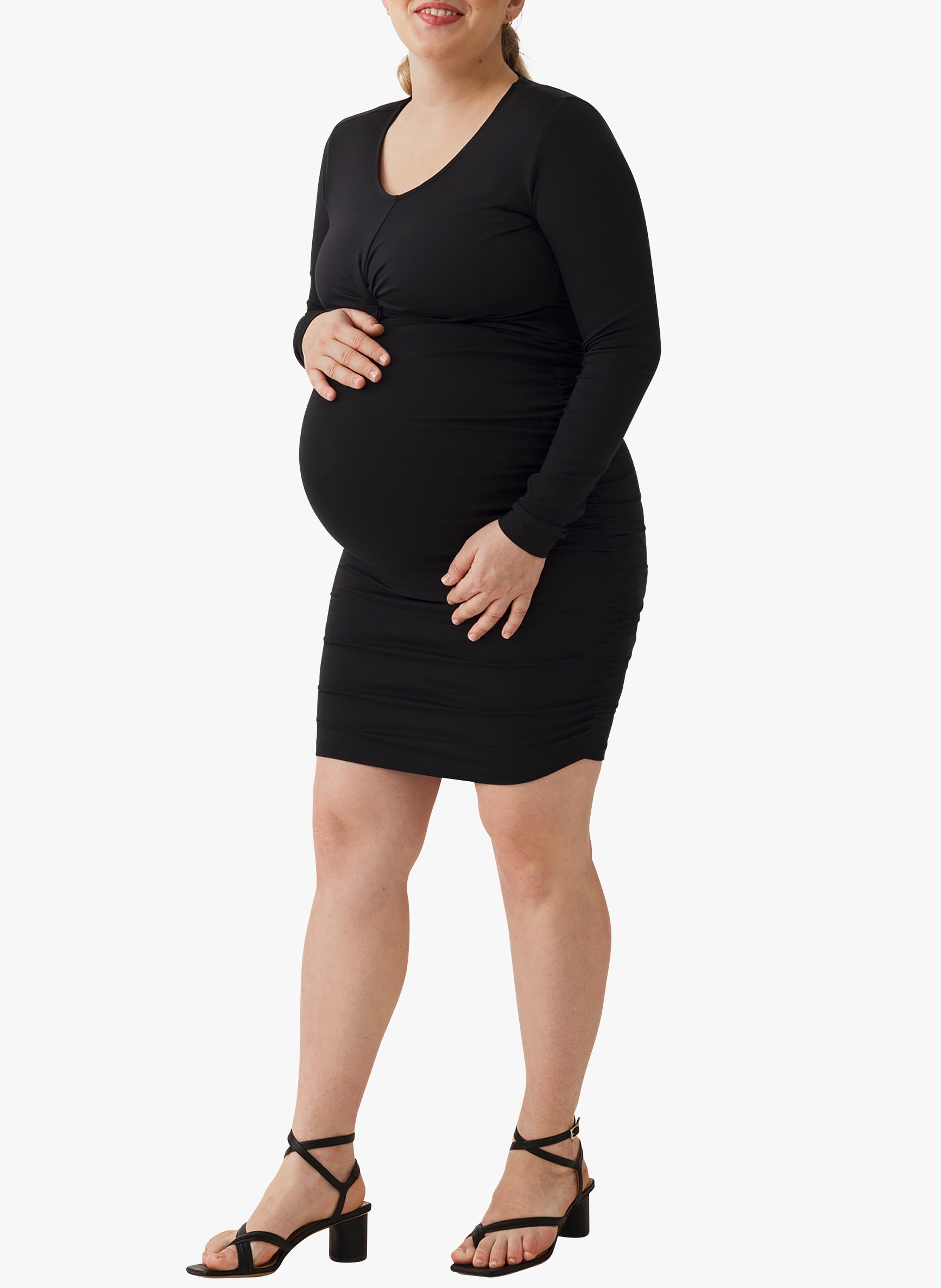 Robe courte d'allaitement col V  BOOB Noir